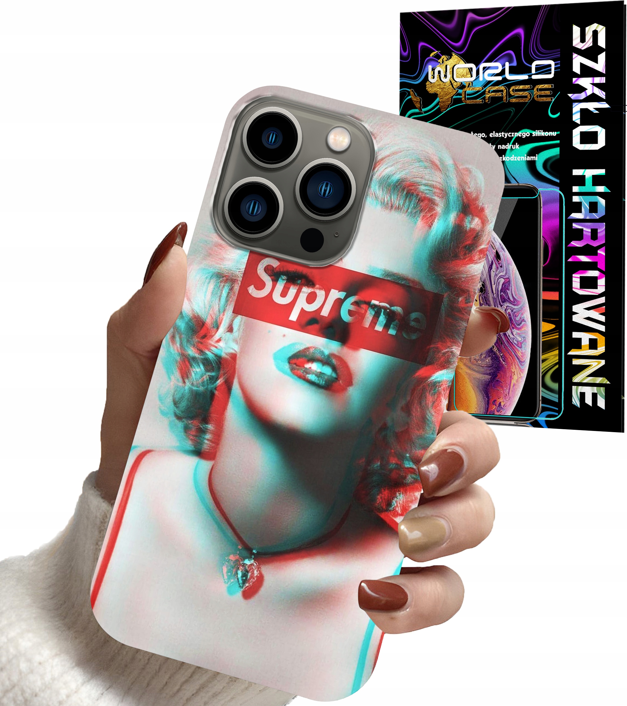 ETUI CASE DO IPHONE 16 PRO - Monroe MODNE KOBIECE WZORY + SZKŁO