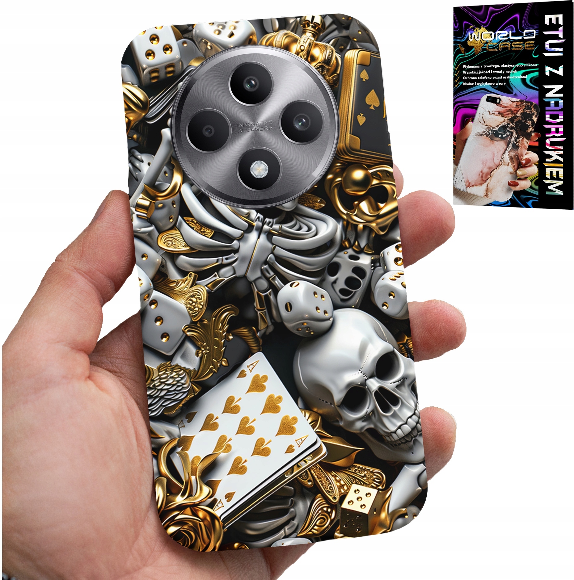 ETUI DO OPPO RENO12 F / 12FS 5G - KRÓL POKER KOŚCI AS WZORY DLA MĘŻCZYZN