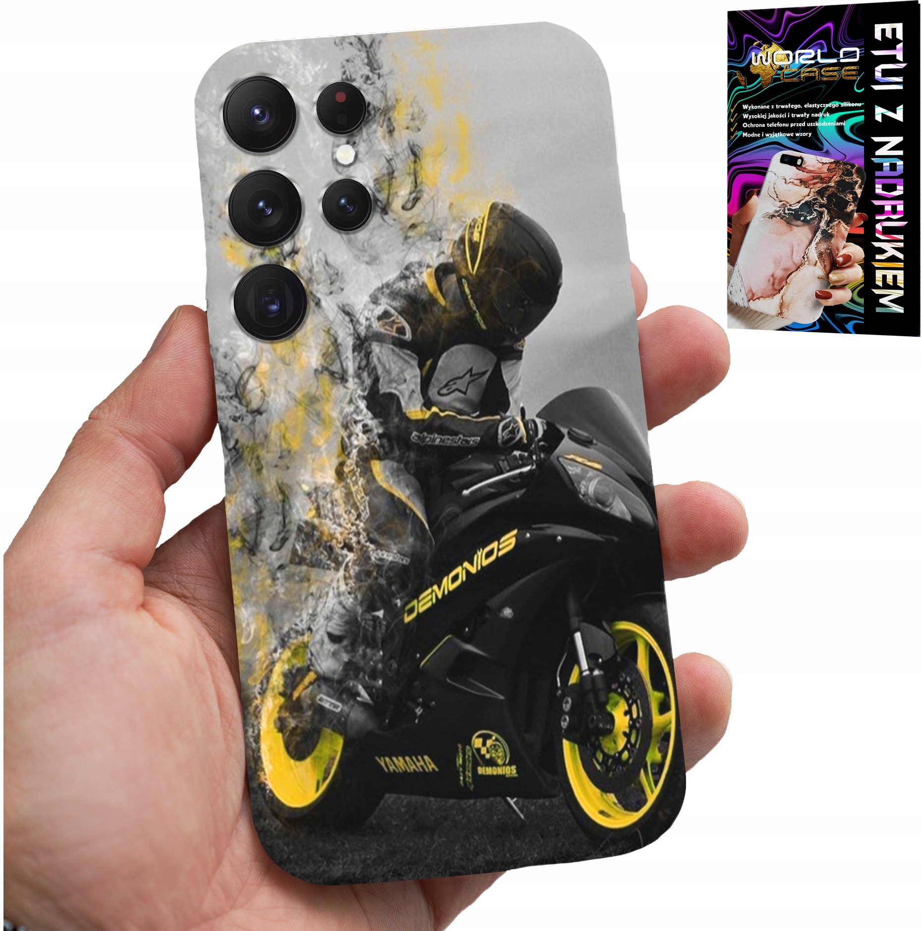 ETUI DO SAMSUNG GALAXY S24 ULTRA - MOTOR MOTOCYKLE FAN WIELE WZORÓW PLECKÓW