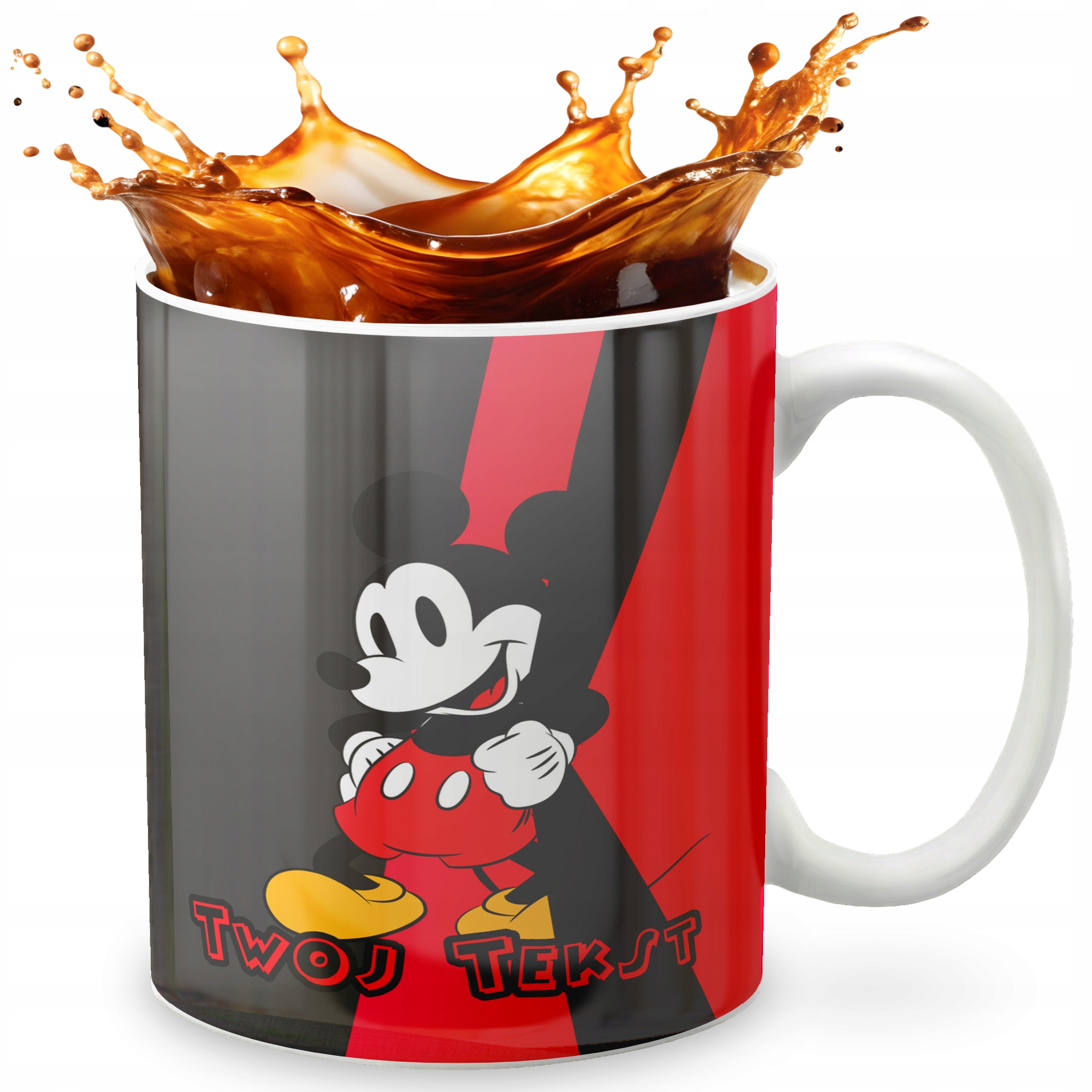 KUBEK 330ml GRAFIKA PREZENT ŚWIĘTA WZÓR - BAJKA MYSZKA MIKI MICKEY + IMIĘ