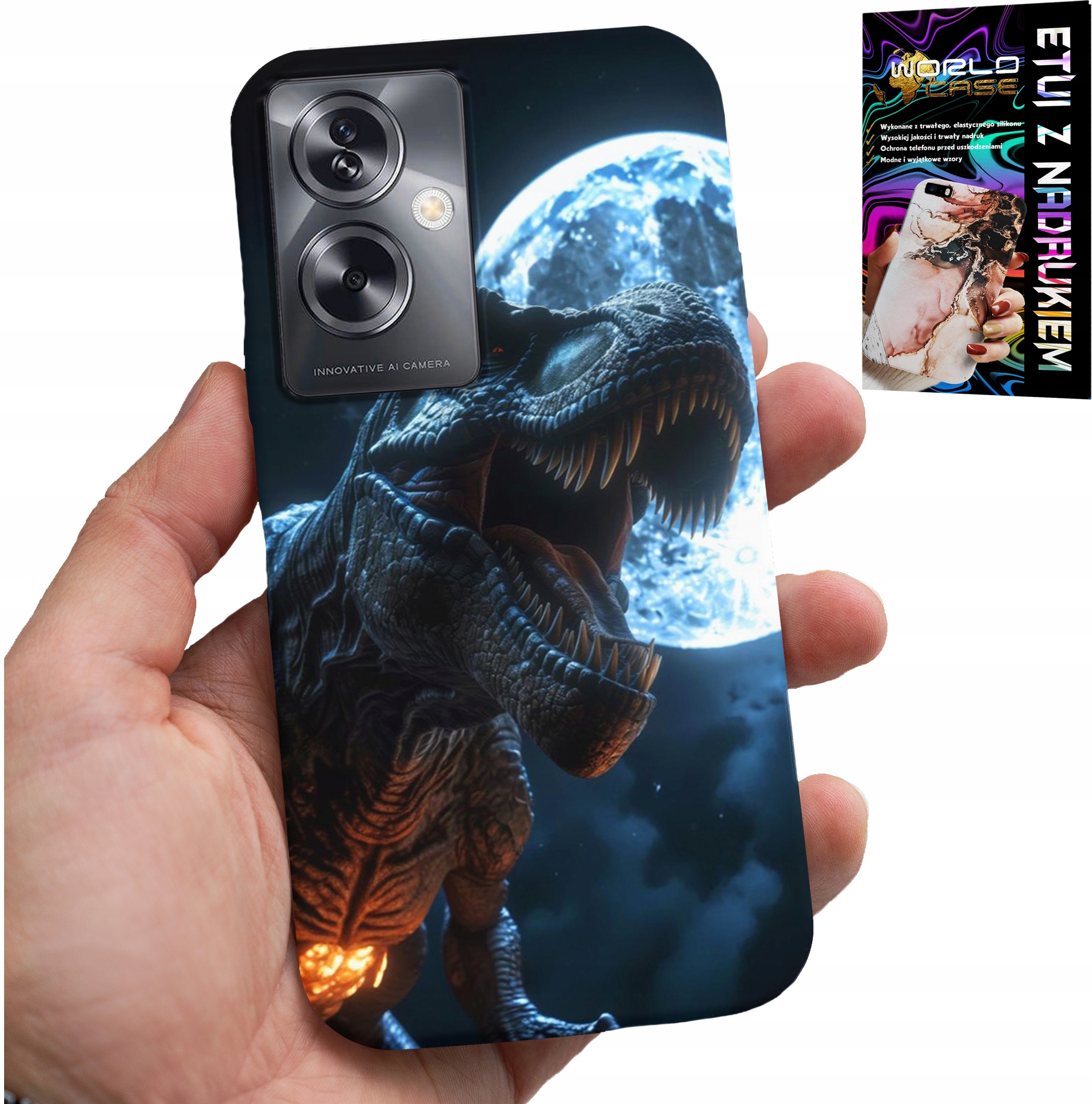 ETUI DO OPPO A79 5G - DINO DINOZAUR TYRANOZAUR POKROWIEC CASE