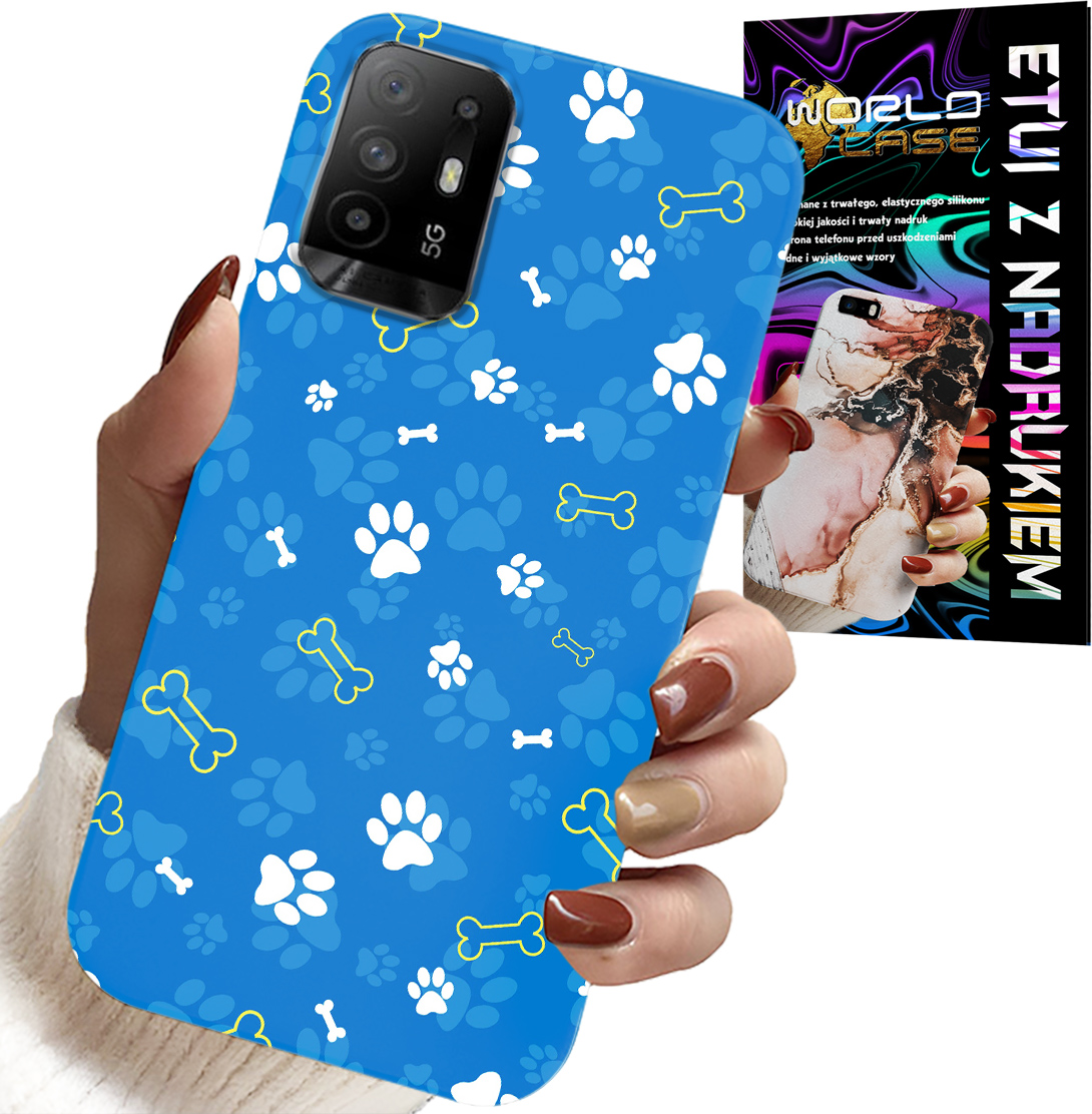 ETUI DO OPPO RENO 5Z / A94 5G - ŁAPKI KOŚCI PIES PATROL WZORY DLA DZIECI