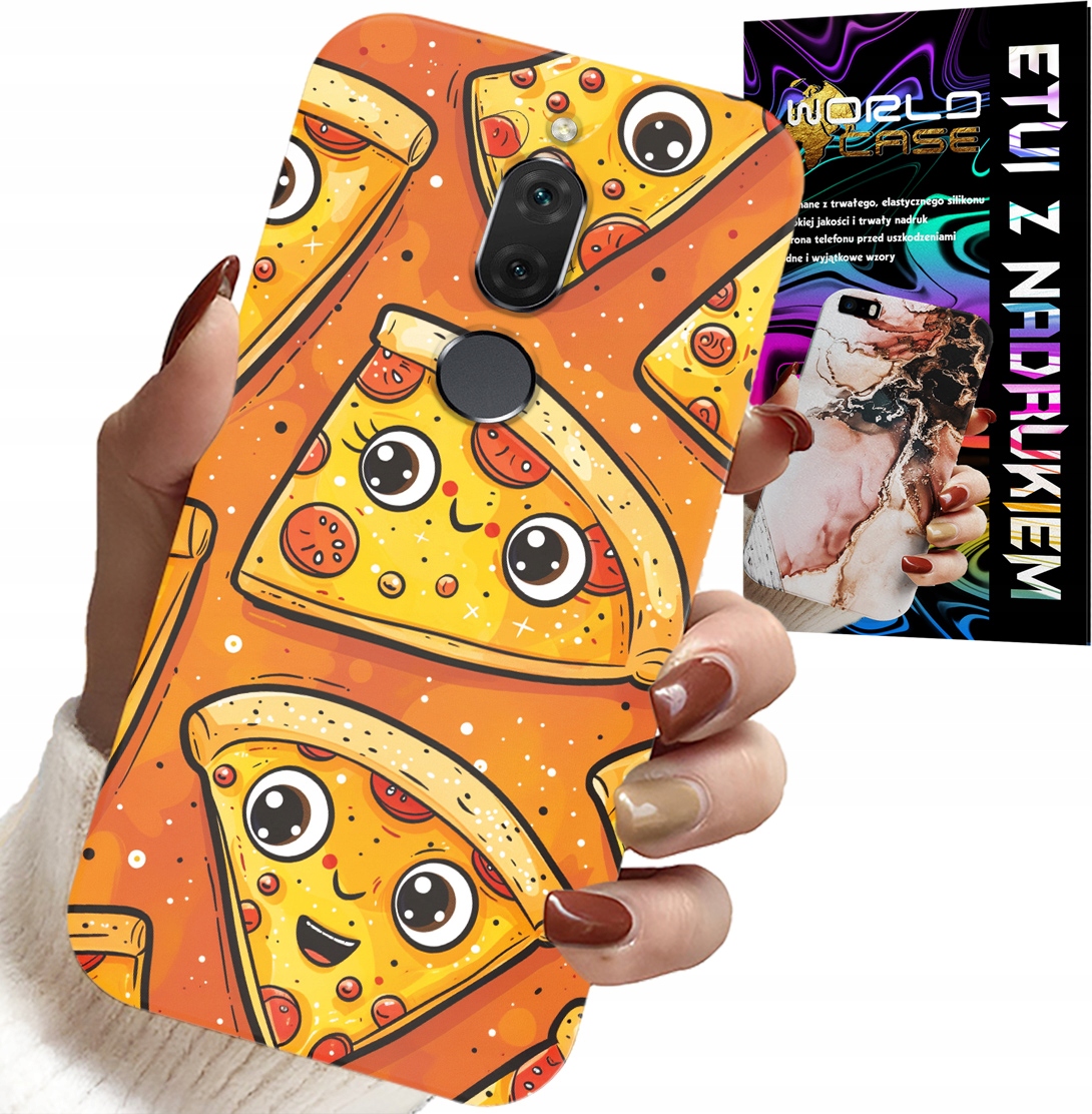ETUI DO HUAWEI MATE 10 LITE - SŁODKIE UŚMIECHNIĘTE PIZZE CASE + SZKŁO