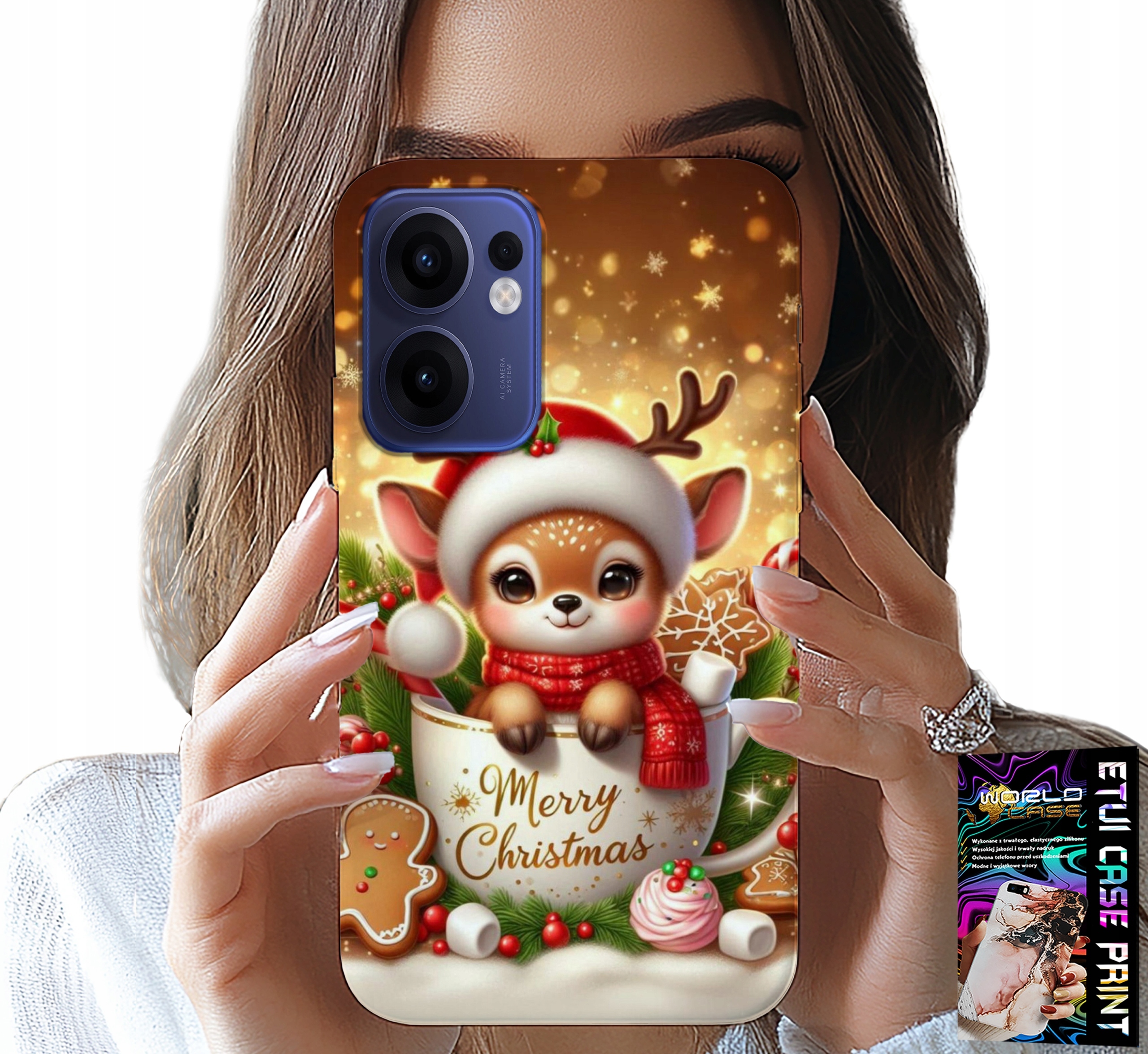 ETUI DO OPPO FIND X5 LITE - RENIFEREK SŁODKI RENIFER ŚWIĄTECZNE WZÓR