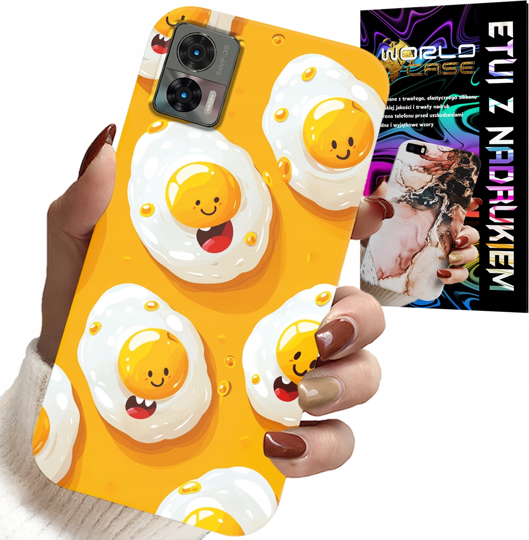 ETUI DO MOTOROLA EDGE 30 NEO - SŁODKIE UŚMIECHNIĘTE JAJKA CASE + FOLIA