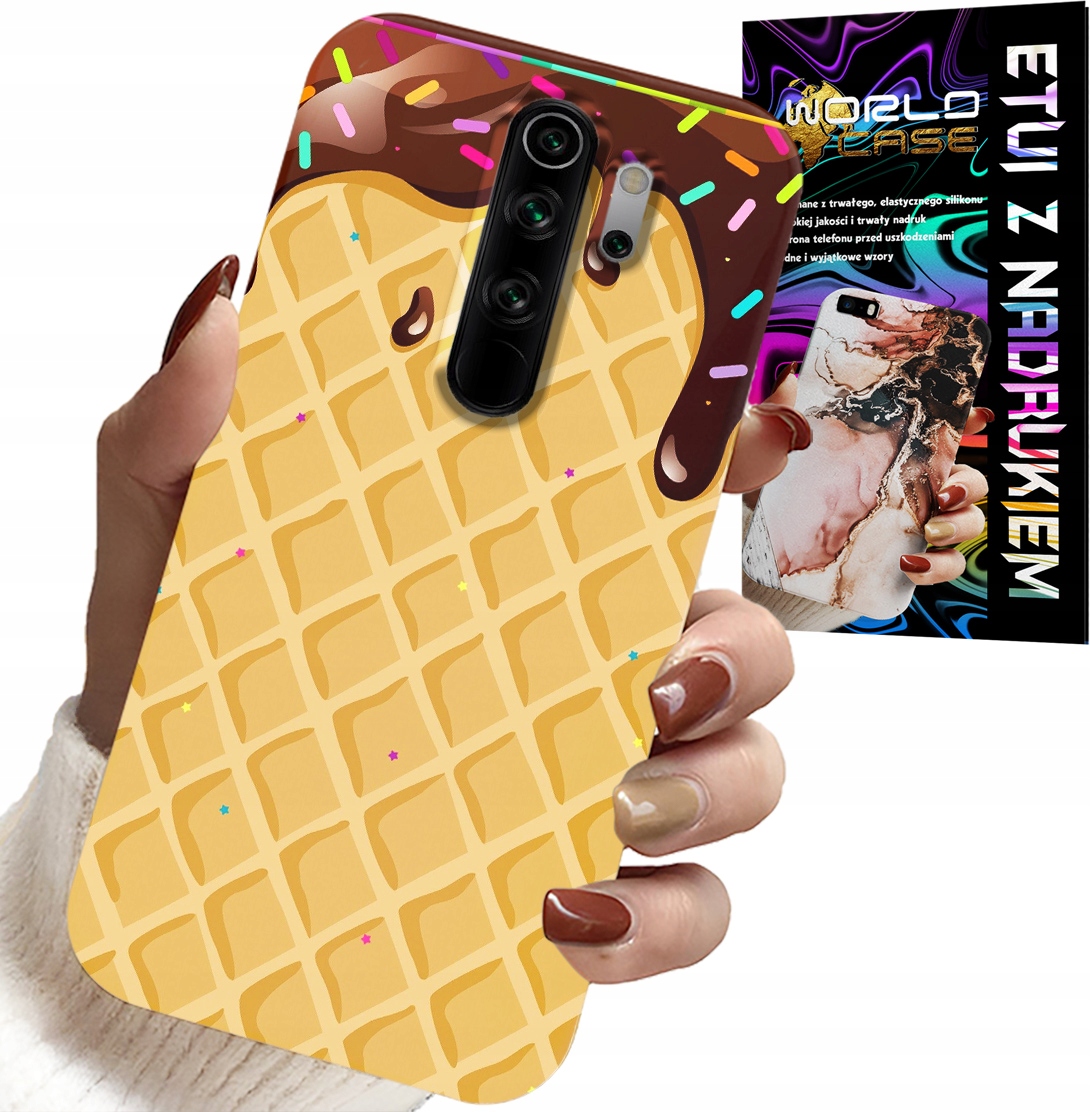 ETUI DO XIAOMI NOTE 8 PRO - Z MOTYWEM WAFLA Z POLEWĄ CZEKOLADOWĄ