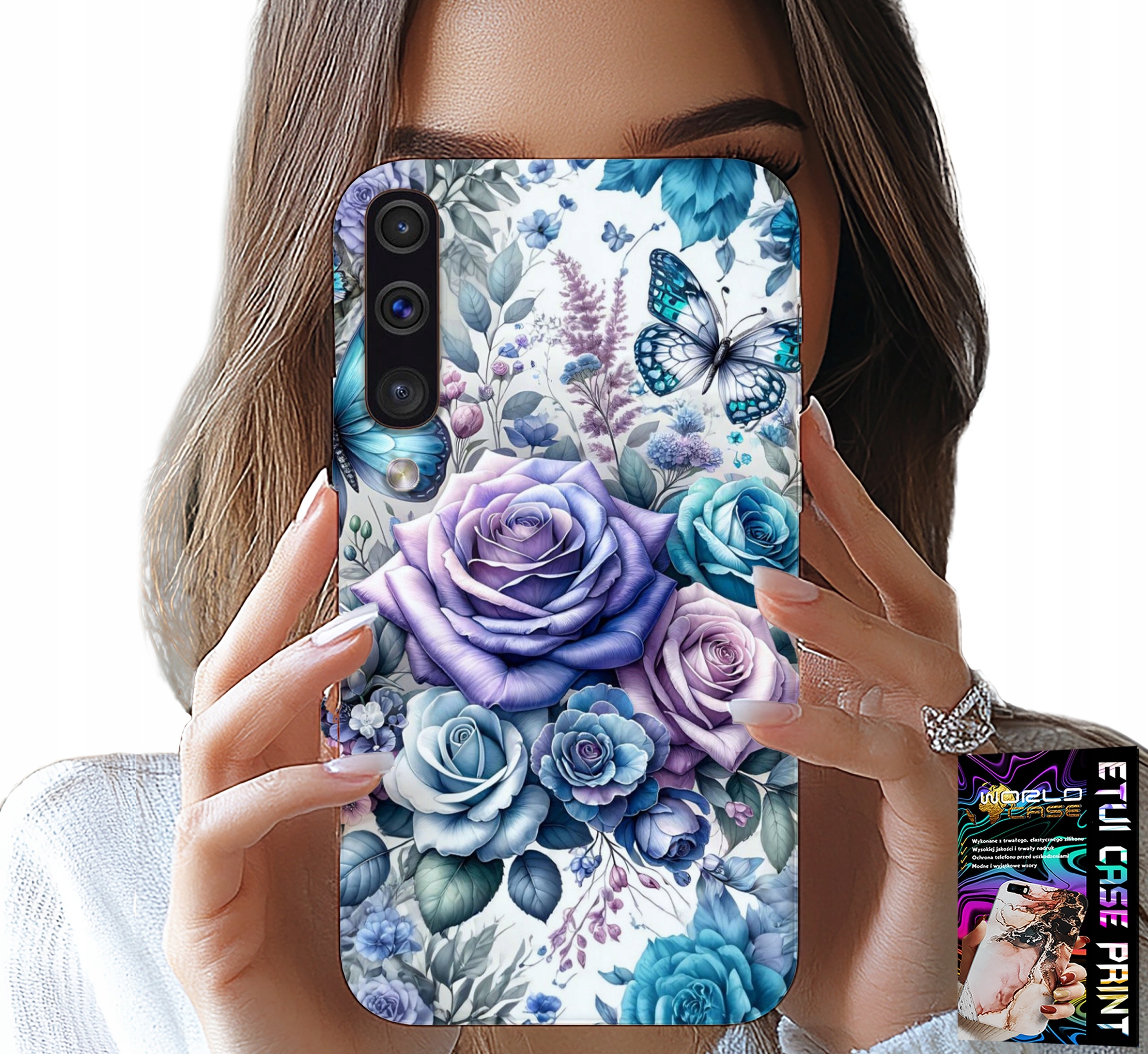 ETUI DO SAMSUNG GALAXY A70 - KWIECISTE WZORY RÓŻEKWIATKI CASE + SZKŁO