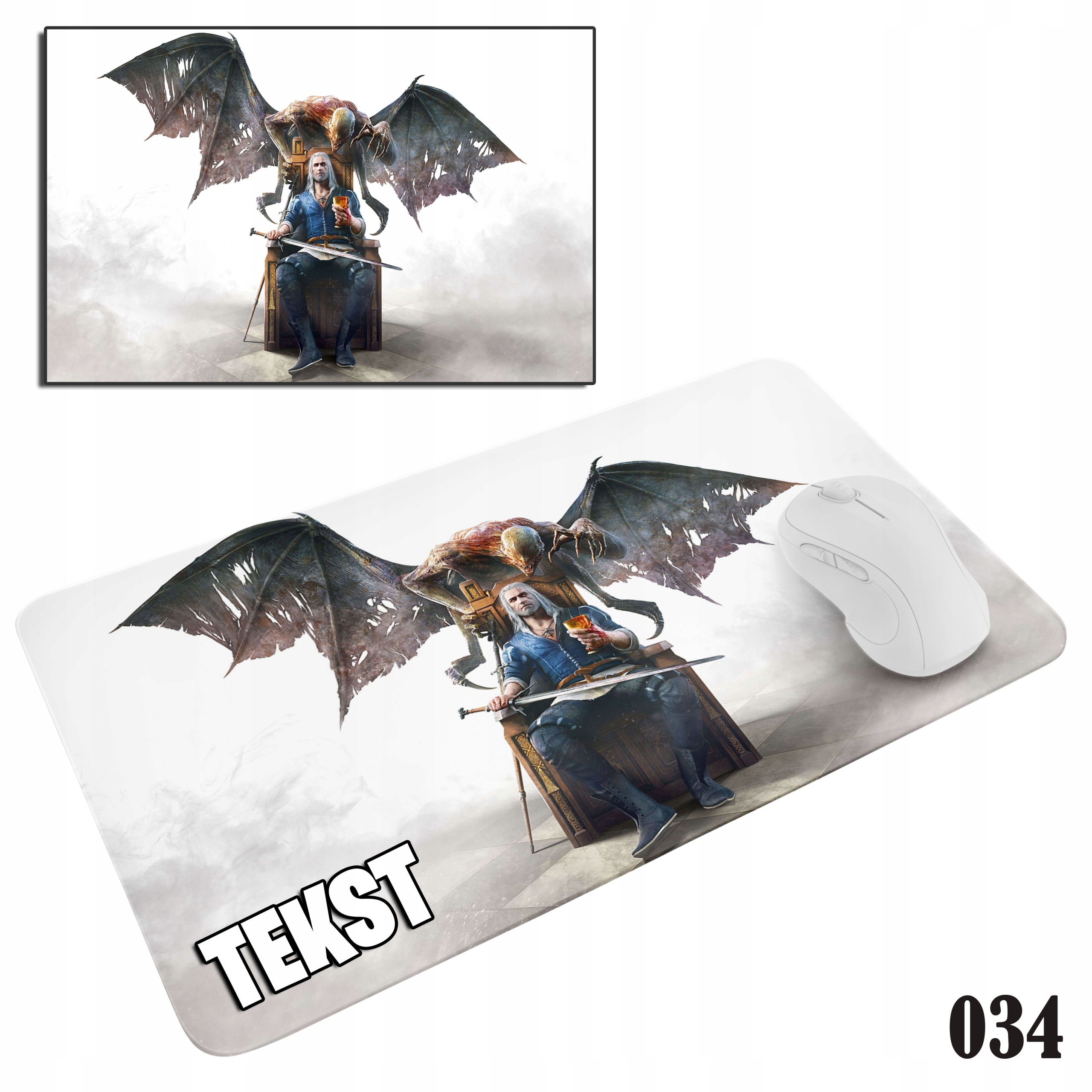 PODKŁADKA POD MYSZKĘ MYSZ WZORY DO WYBORU - WIEDŹMIN WITCHER GRY 29x36cm