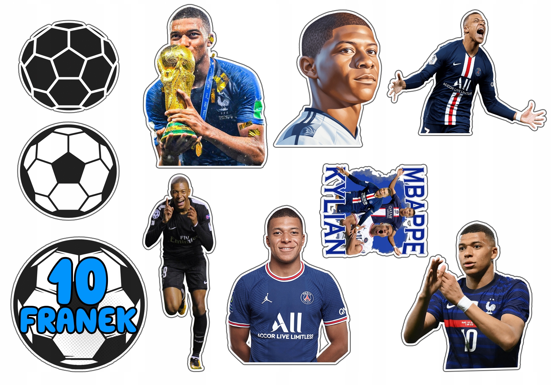 OPŁATEK ZESTAW NA URODZINY MBAPPE PIŁKA + IMIĘ