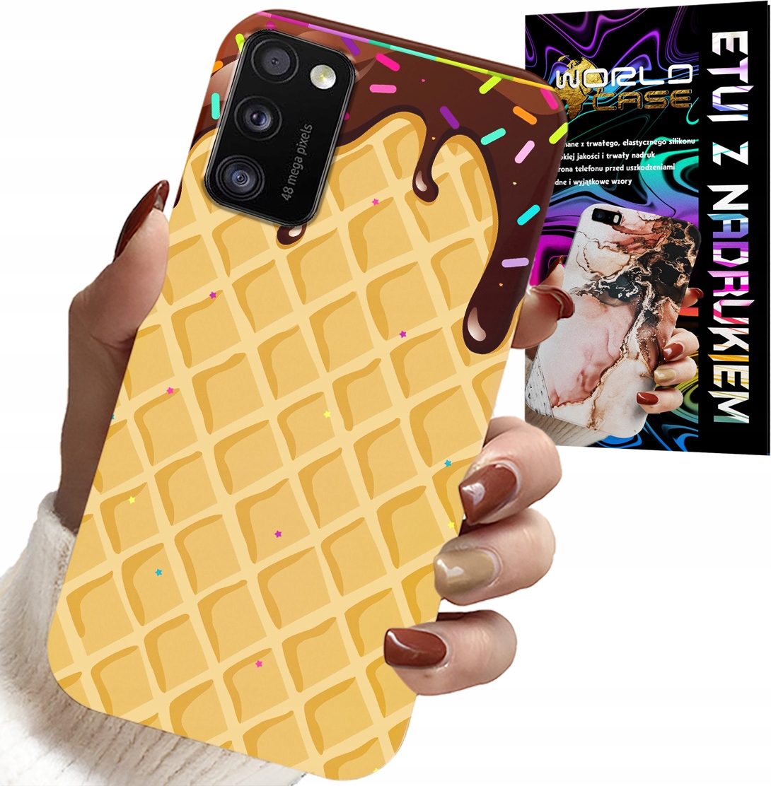 ETUI DO SAMSUNG GALAXY A41 - Z MOTYWEM WAFLA Z POLEWĄ CZEKOLADOWĄ