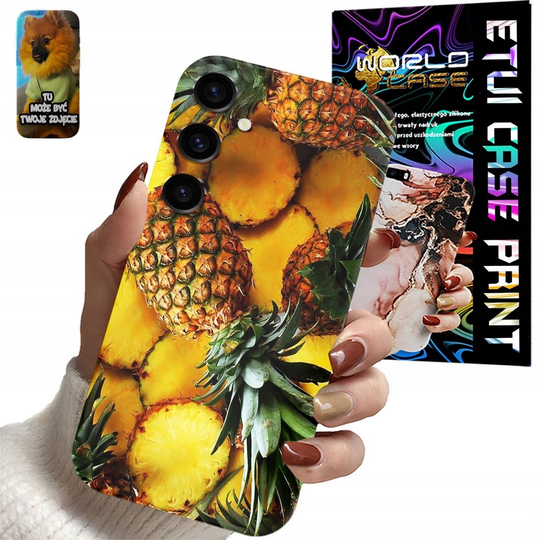 ETUI CASE SAMSUNG GALAXY S24 FE ANANAS OWOCOWE WZORY + FOLIA