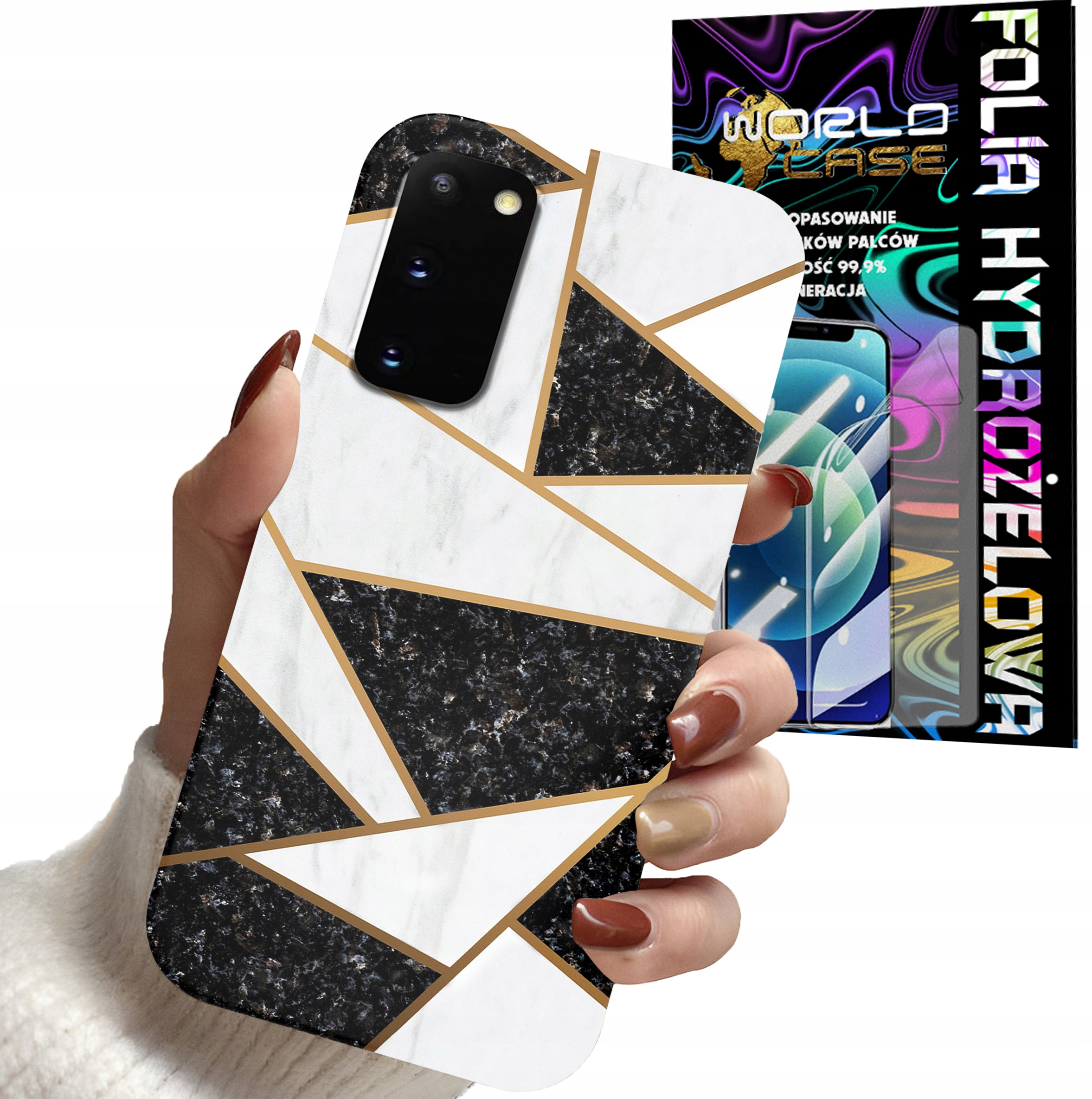 ETUI CASE DO SAMSUNG S20 FE - MARMUREK GEOMETRIA WZORY DLA KOBIET + FOLIA