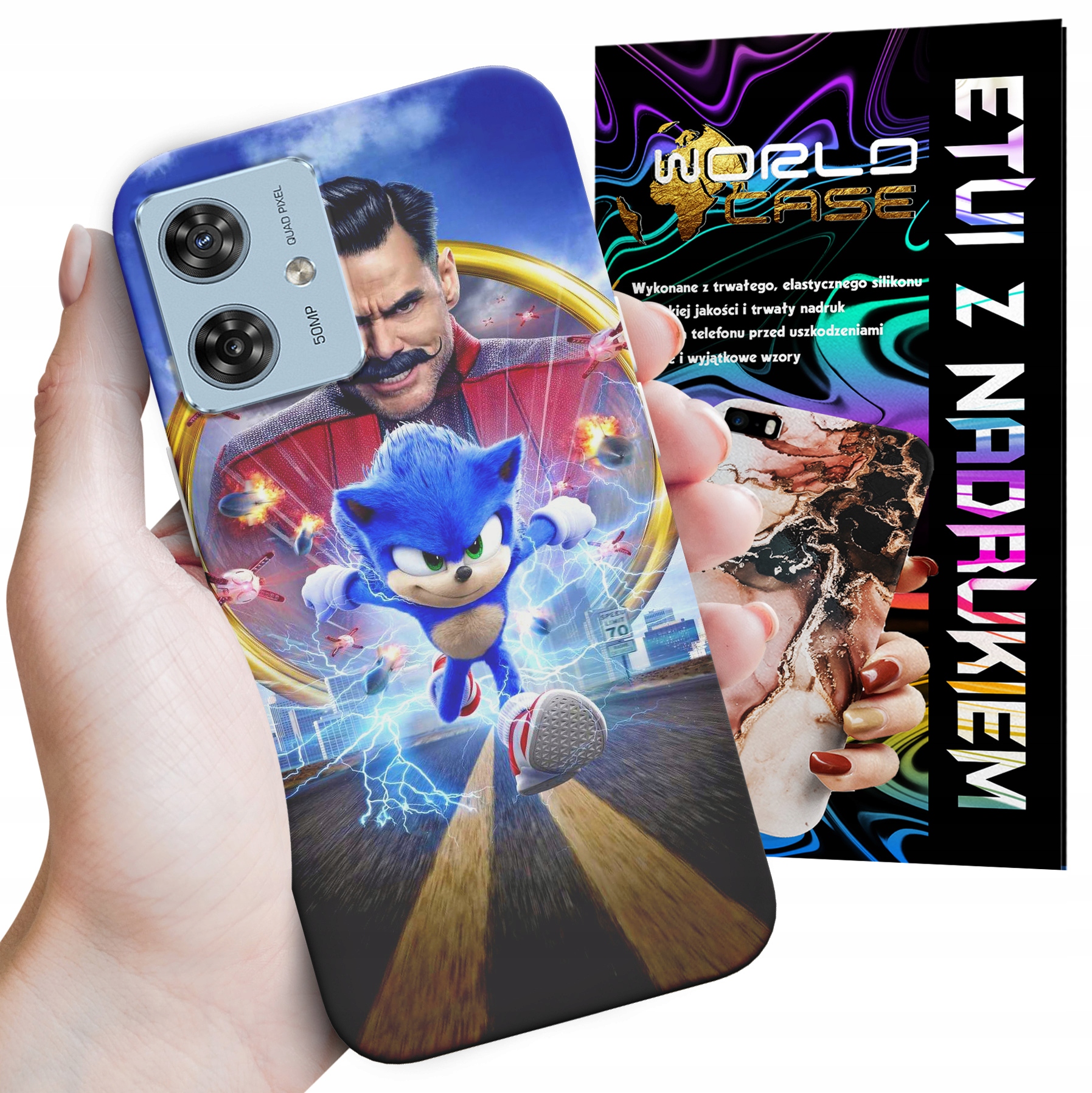 ETUI CASE DO MOTOROLA MOTO G54 5G - SONIC SONIK WZORY Z BAJEK MARIO PLECKI