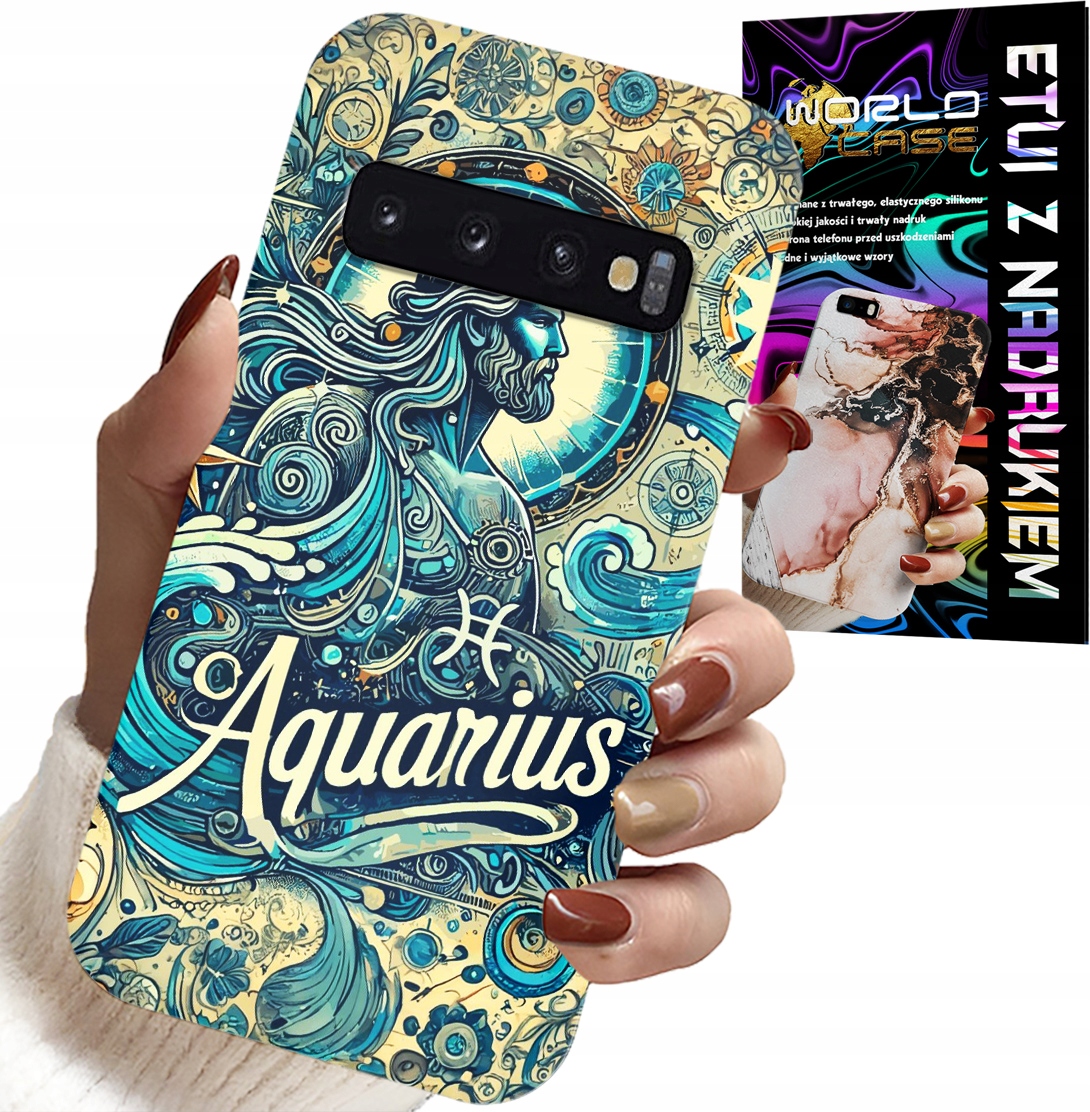 ETUI DO SAMSUNG GALAXY S10 - ZNAK ZODIAKU, WODNIK, ASTRONOMIA PLECKI