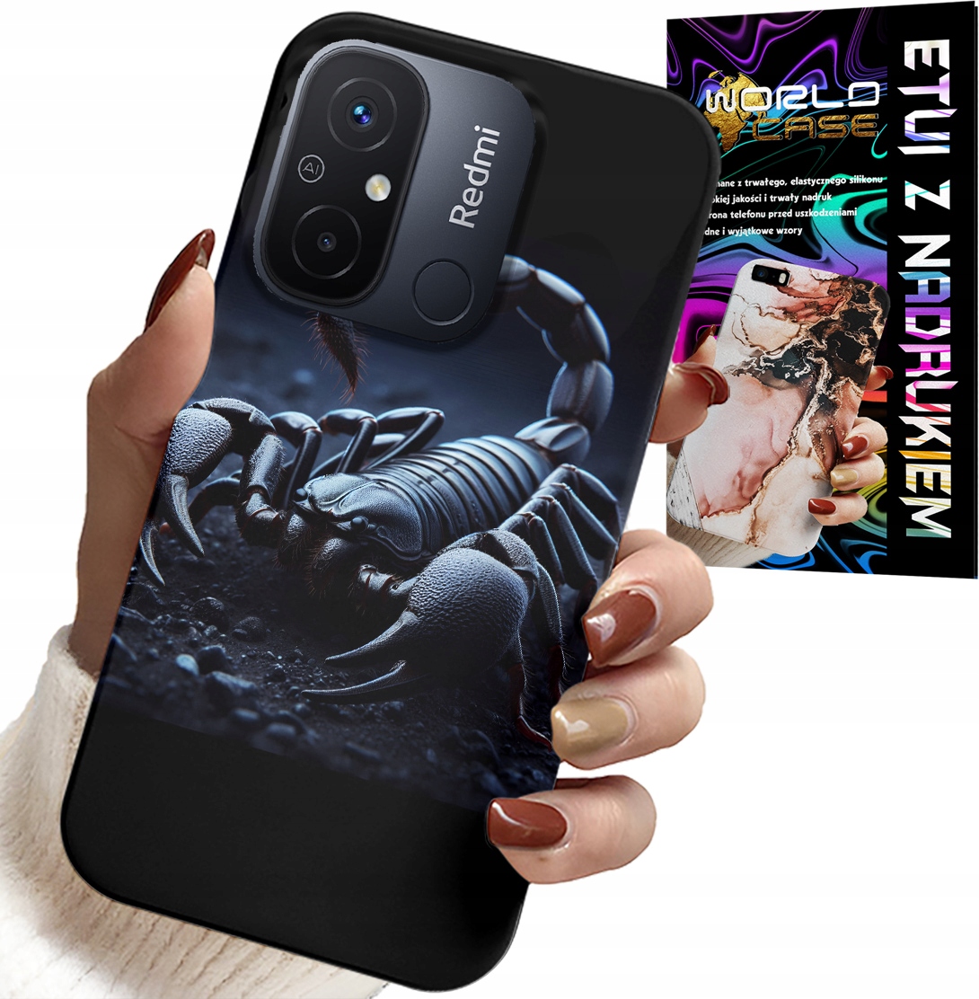 ETUI DO XIAOMI REDMI 12C - SKORPION, SKORPIONY + FOLIA HYDROŻELOWA