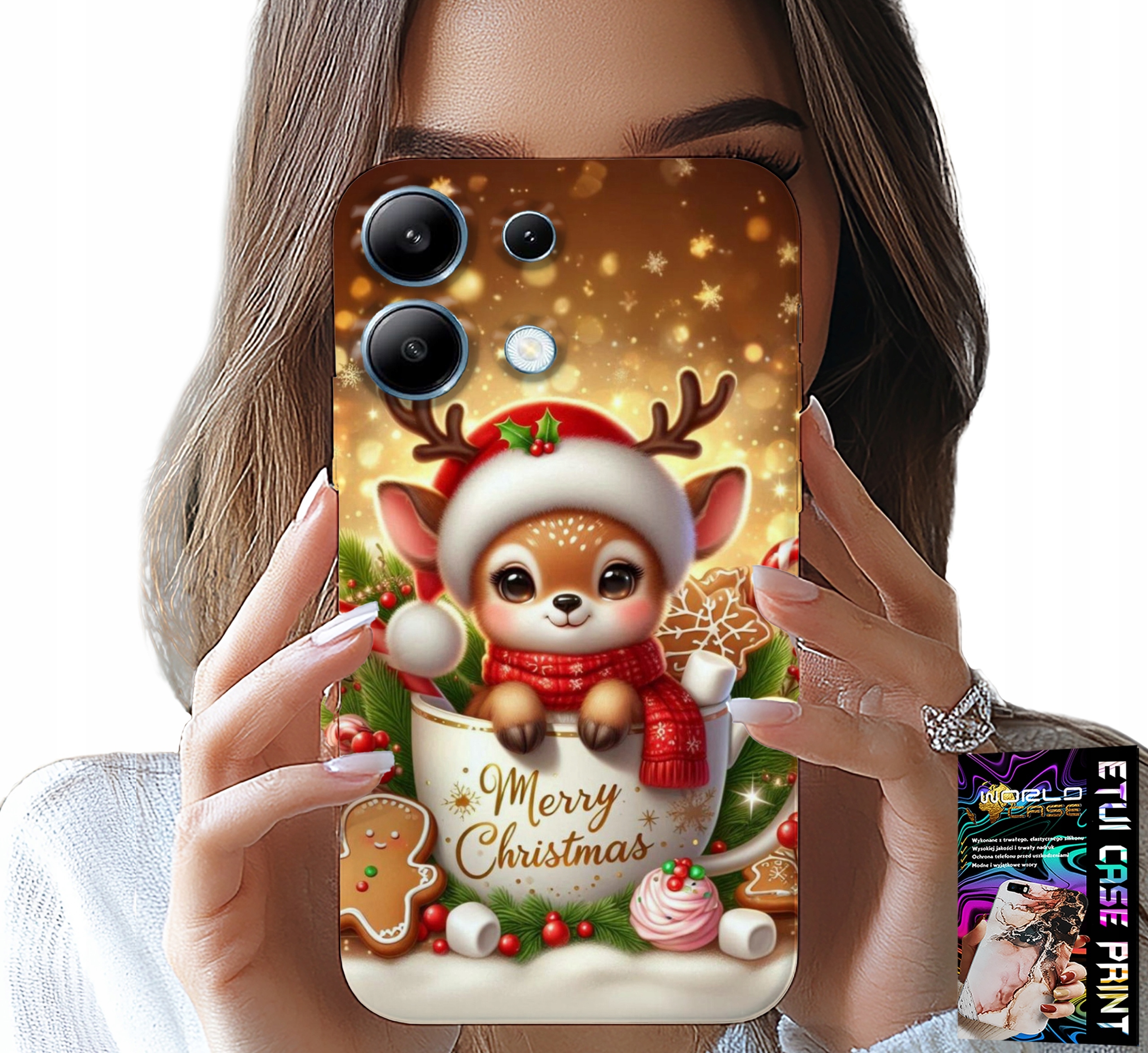 ETUI DO XIAOMI NOTE 14S - RENIFEREK SŁODKI RENIFER ŚWIĄTECZNE WZÓR