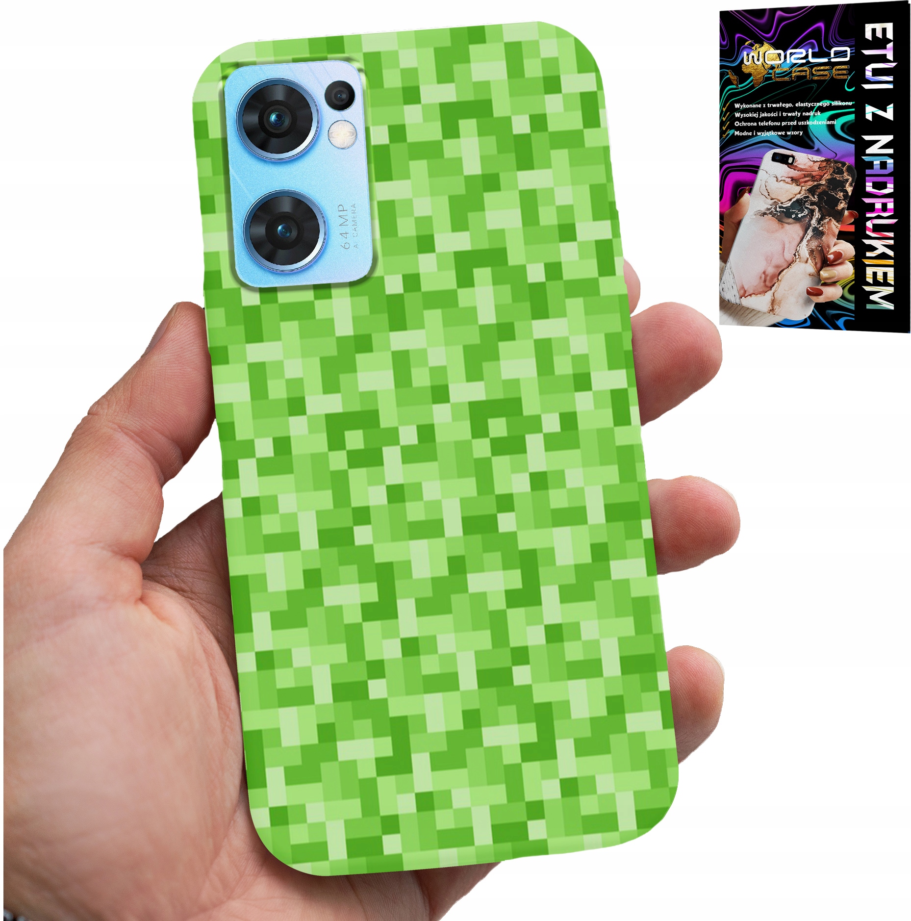 ETUI DO OPPO RENO7 5G - WZORY Z GIER Z GRY PIKSEL PIKSELE PLECKI