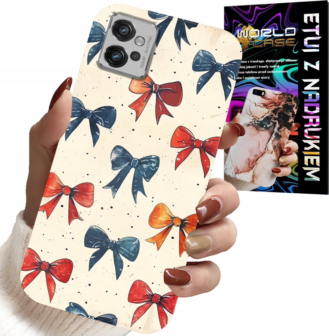 ETUI DO MOTOROLA G32 - KOLOROWE WSTĄŻKI WSTĄŻKA MODNE WZORY