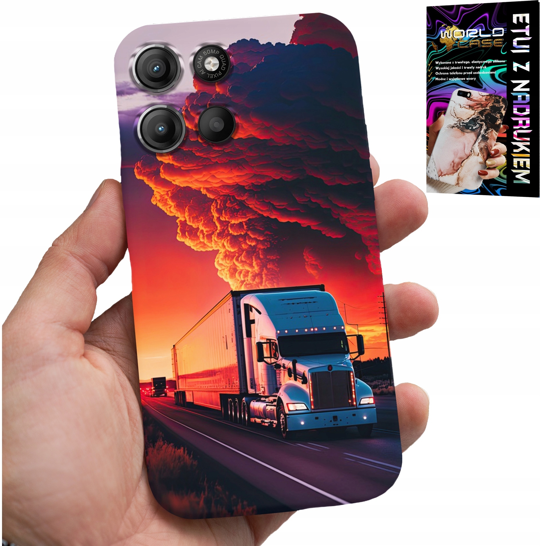 ETUI DO MOTOROLA MOTO G15 - TIR CIĘŻARÓWKA CASE + SZKŁO HARTOWANE