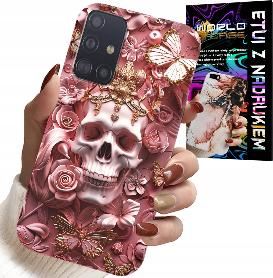 ETUI DO SAMSUNG GALAXY M31S - KOBIECE, MODNE WZORY, CZASZKA W RÓŻE