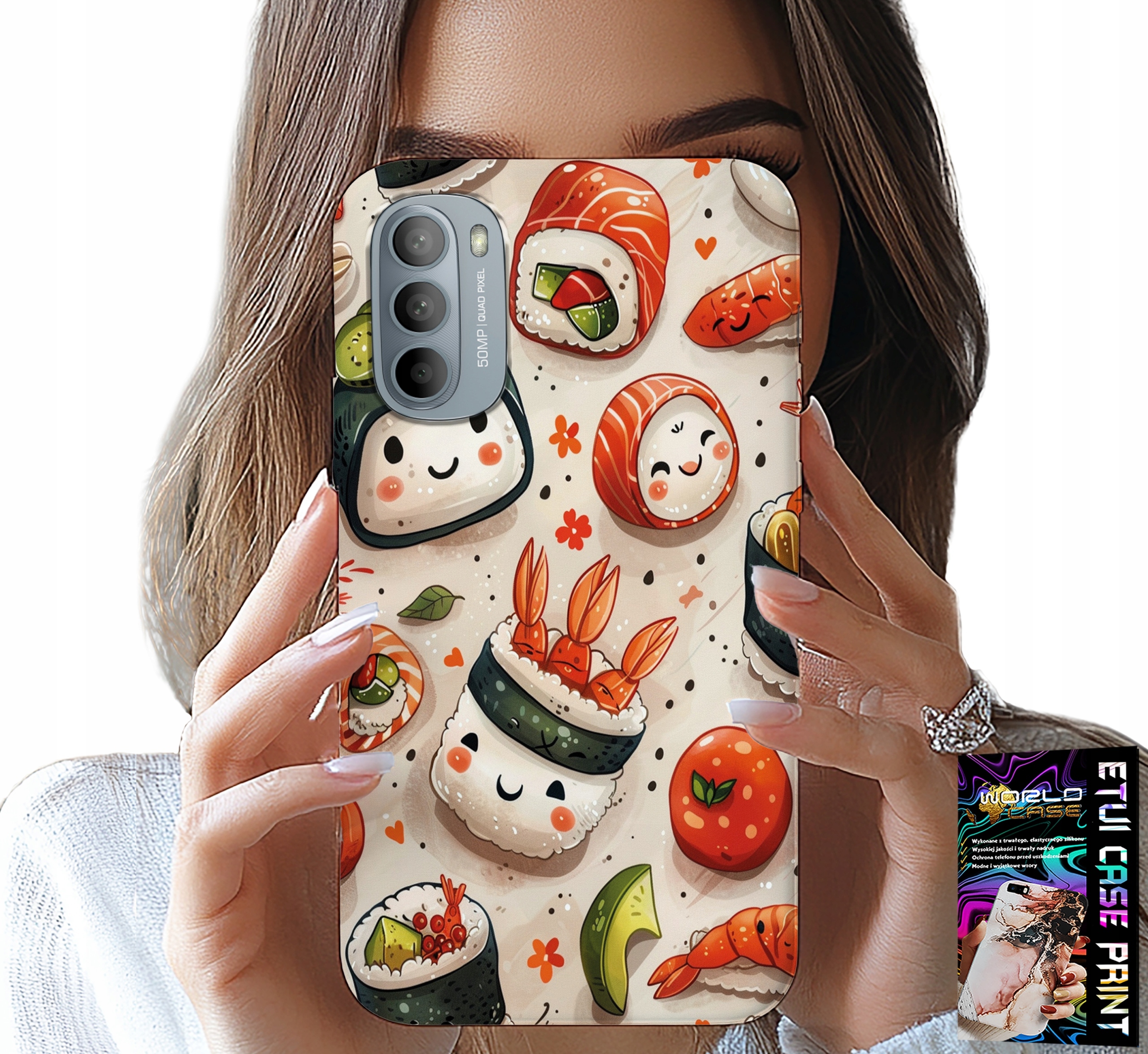 ETUI DO MOTOROLA G31 / G41 - SŁODKIE UŚMIECHNIĘTE SUSHI OBUDOWA CASE