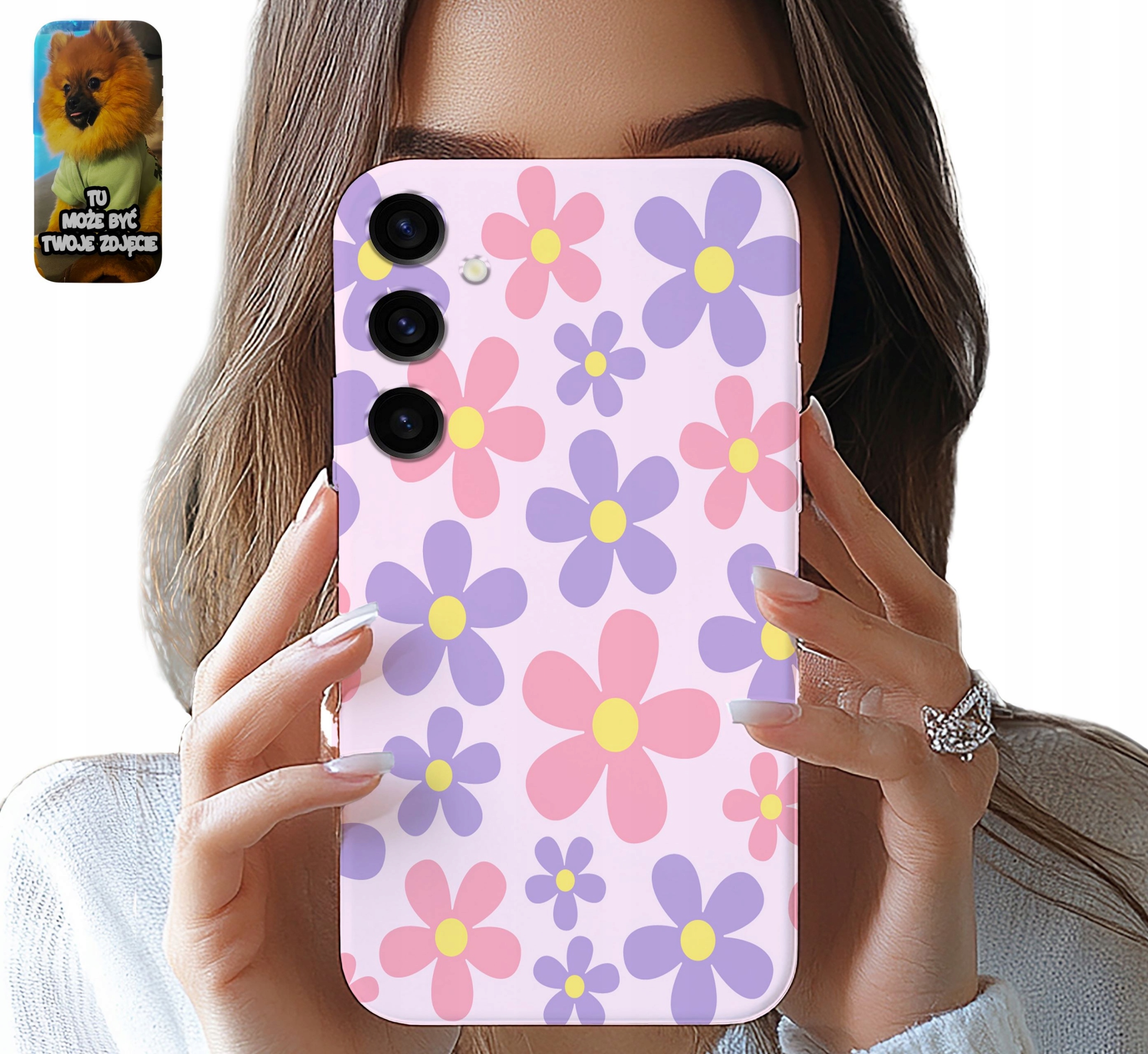 ETUI CASE SAMSUNG GALAXY S24 FE STOKROTKA STOKROTKI MODNE WZORY + SZKŁO