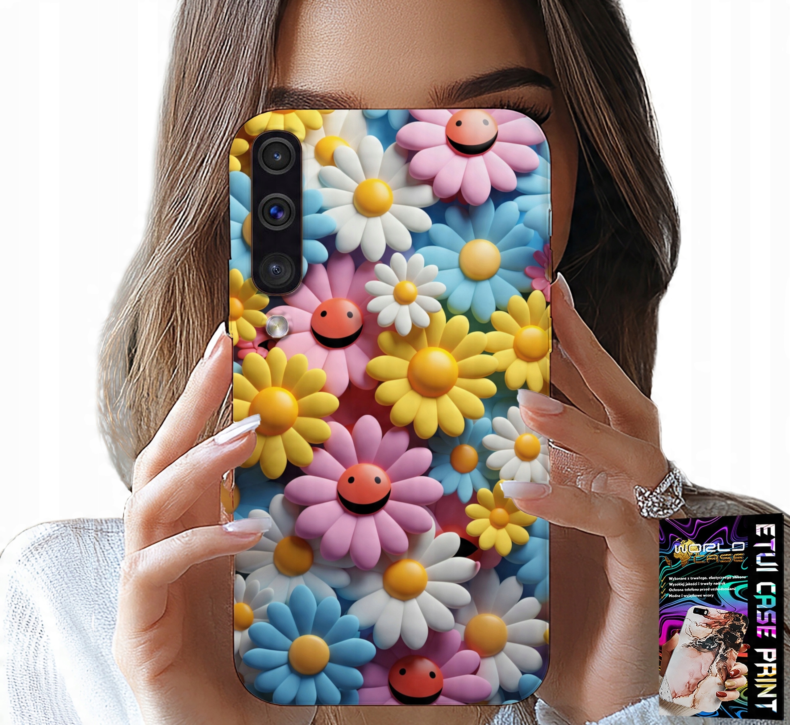 ETUI DO SAMSUNG GALAXY A70 - KOLOROWE KWIATKI, STOKROTKI FUTERAŁ CASE
