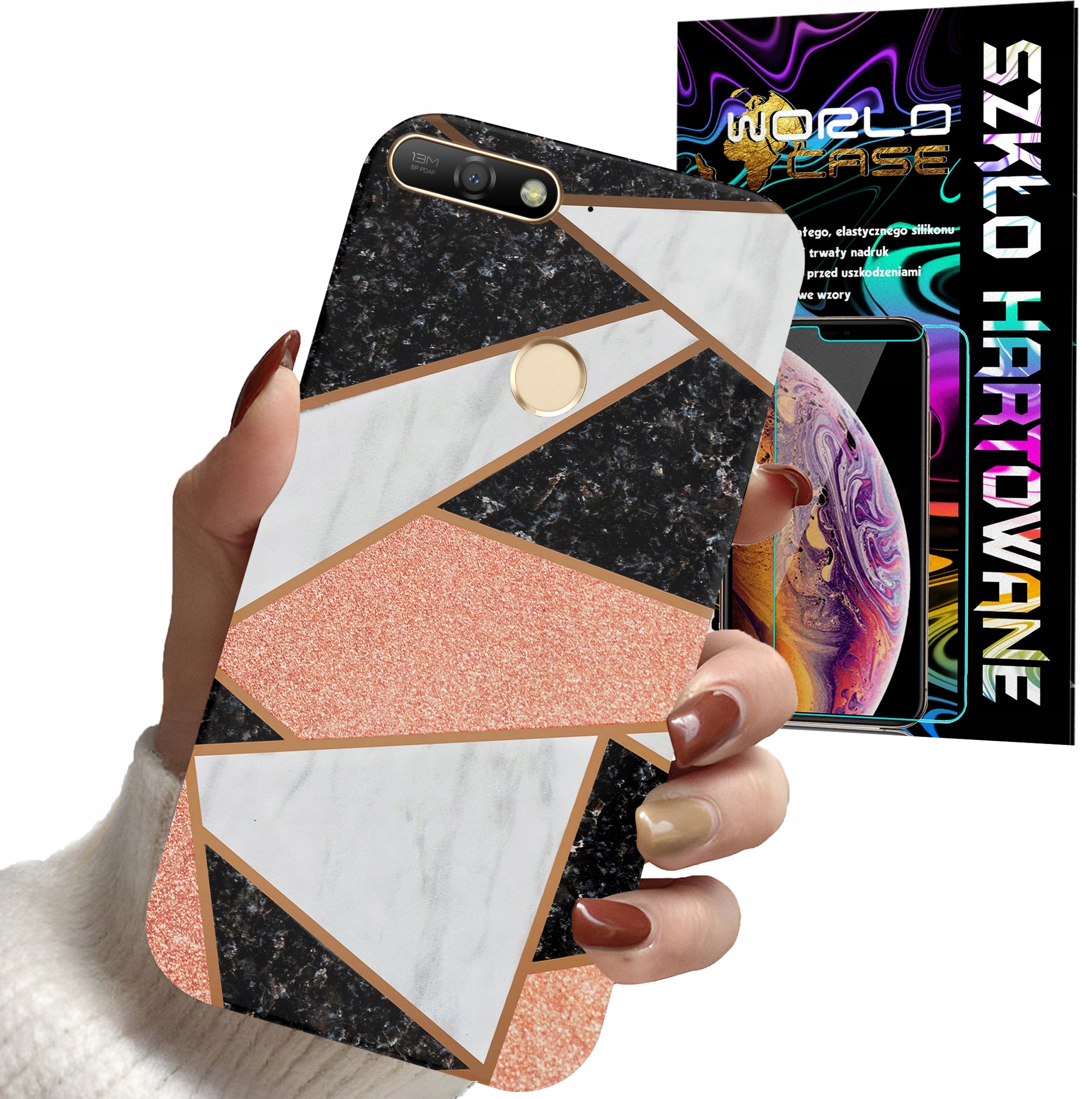 ETUI DO HUAWEI Y6 2018 - ELEGANCKIE MODNE WZORY DLA KOBIET + SZKŁO