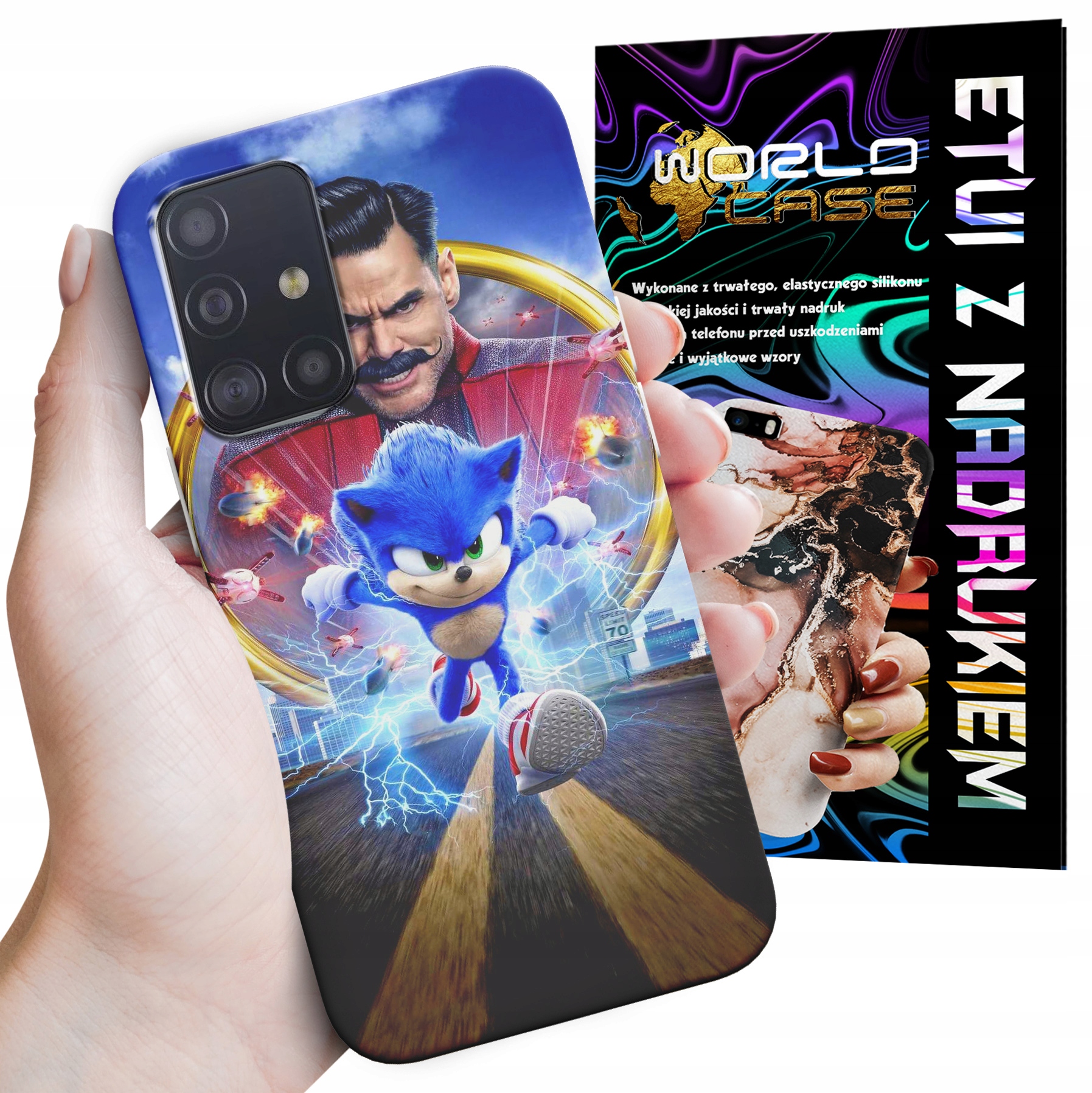 ETUI CASE DO SAMSUNG M31S - SONIC SONIK WZORY Z BAJEK MARIO PLECKI