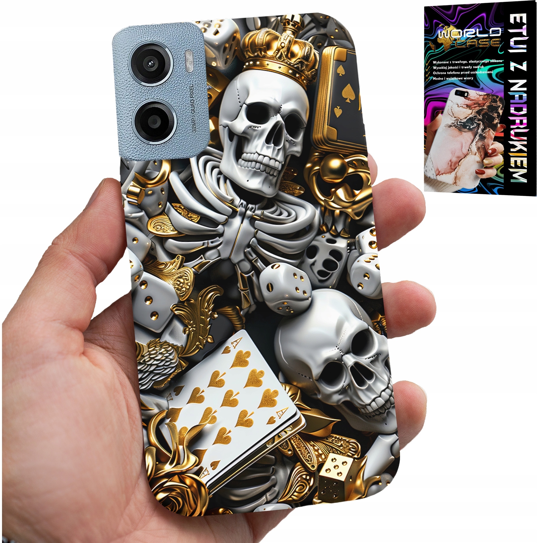 ETUI DO MOTOROLA E15 / G05 - KRÓL POKER KOŚCI AS WZORY DLA MĘŻCZYZN