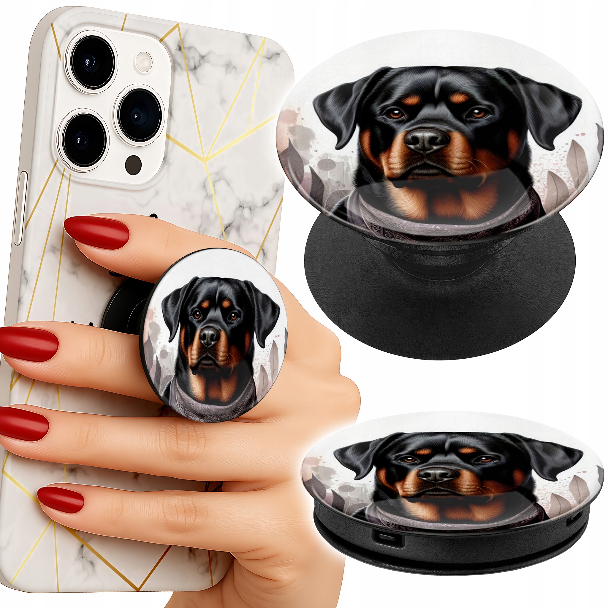 Uchwyt do telefonu Popsocket na palce/stojak PIESEK PIESKI PSIE WZORY