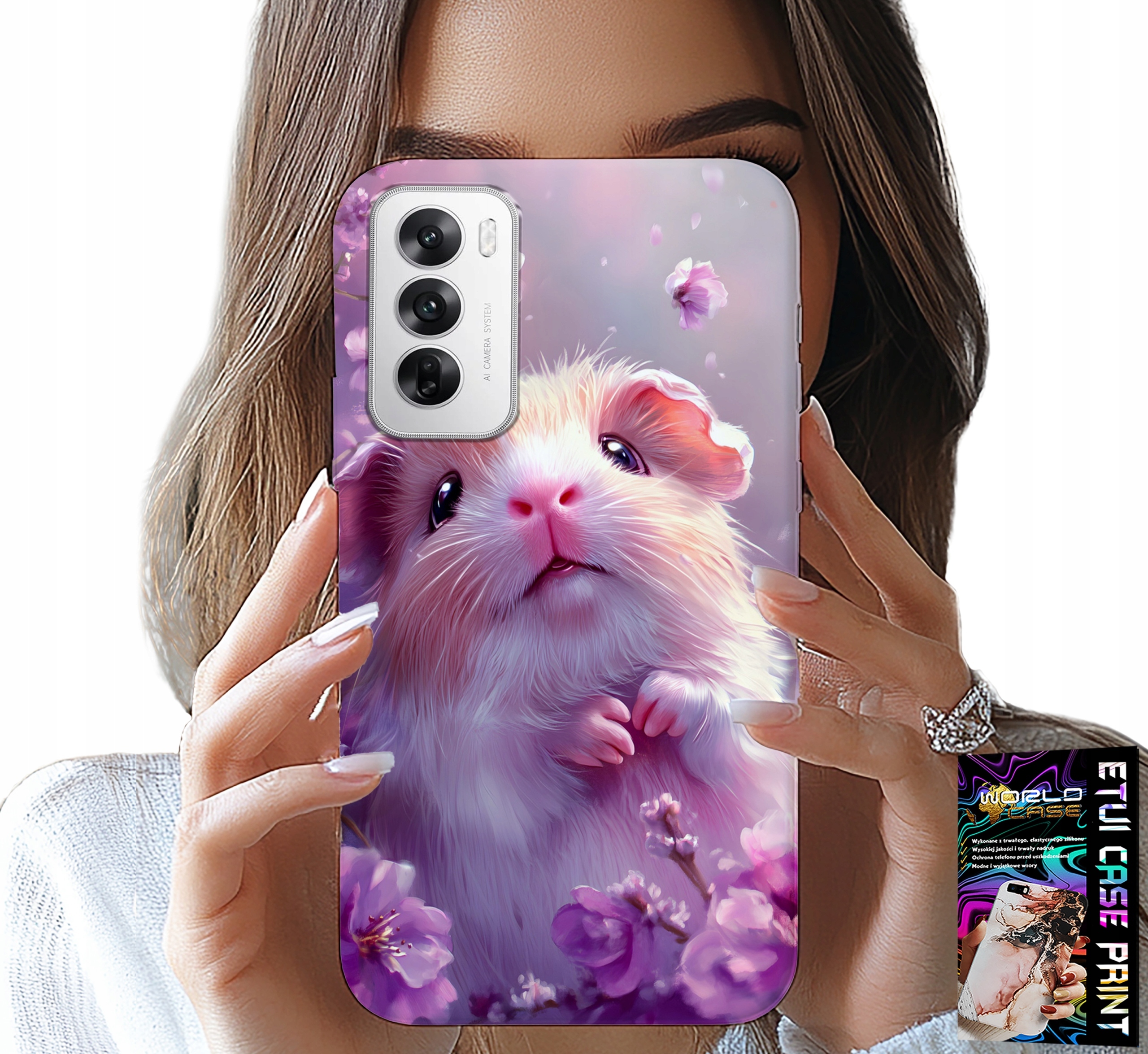 ETUI DO OPPO RENO12 5G - SŁODKI CHOMIK, GRYZONIE WZORY DLA DZIECI