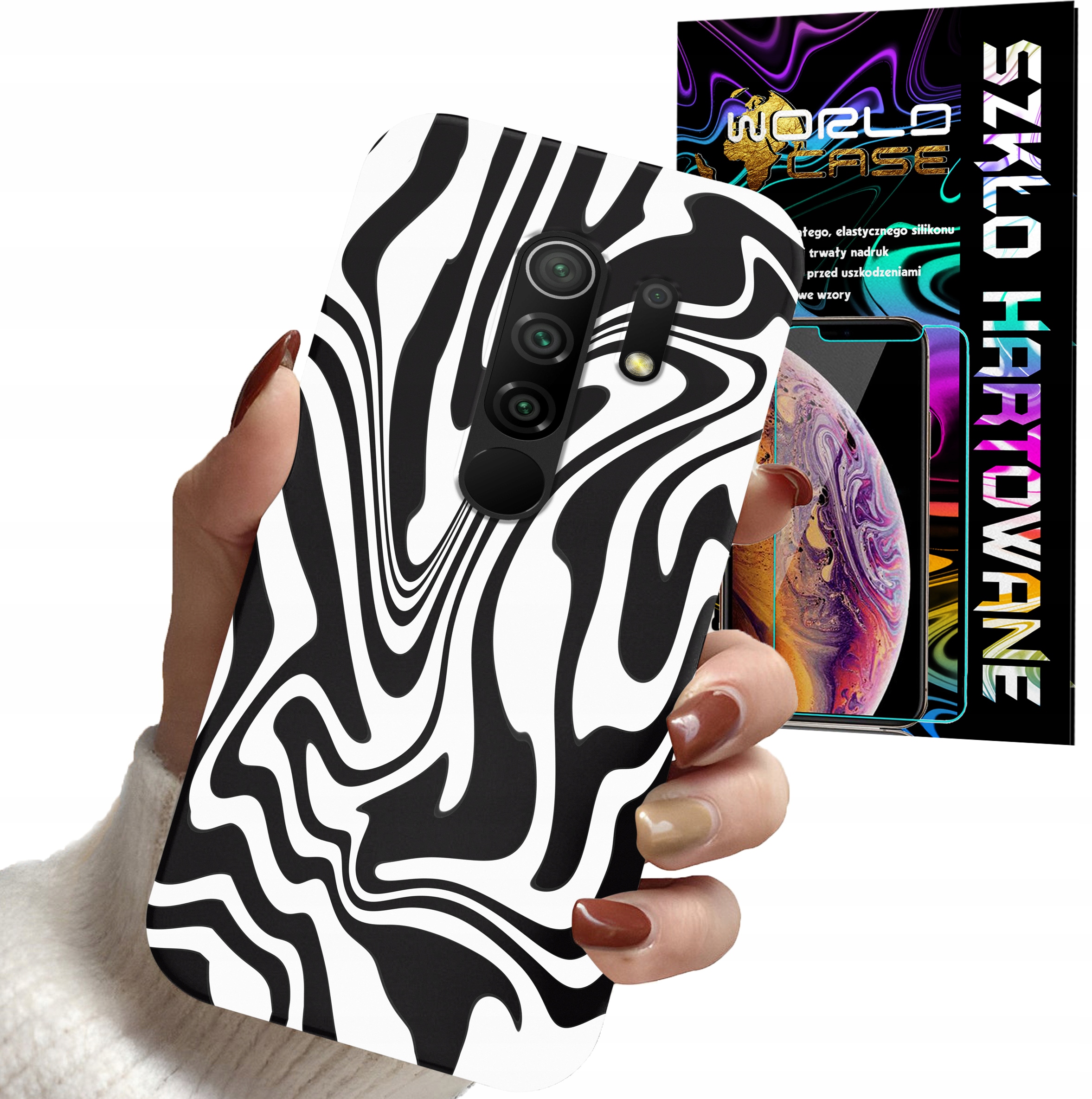 ETUI DO XIAOMI REDMI 9 - ABSTRAKCJA ZEBRA MODNE WZORY DLA KOBIET +SZKŁO