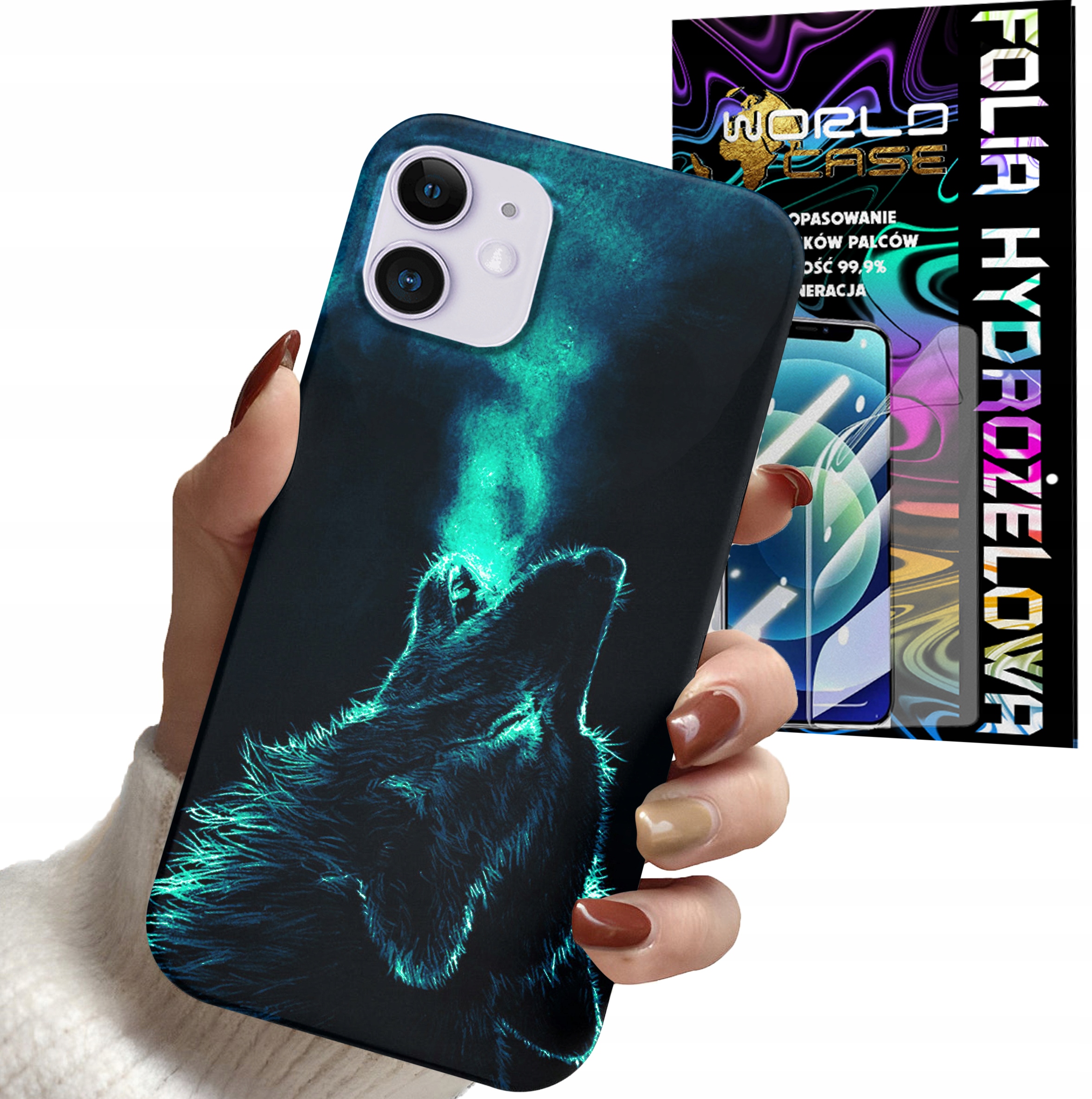 ETUI CASE DO IPHONE 11 - WILK ZWIERZĘTA KOLOROWE OBUDOWY + FOLIA