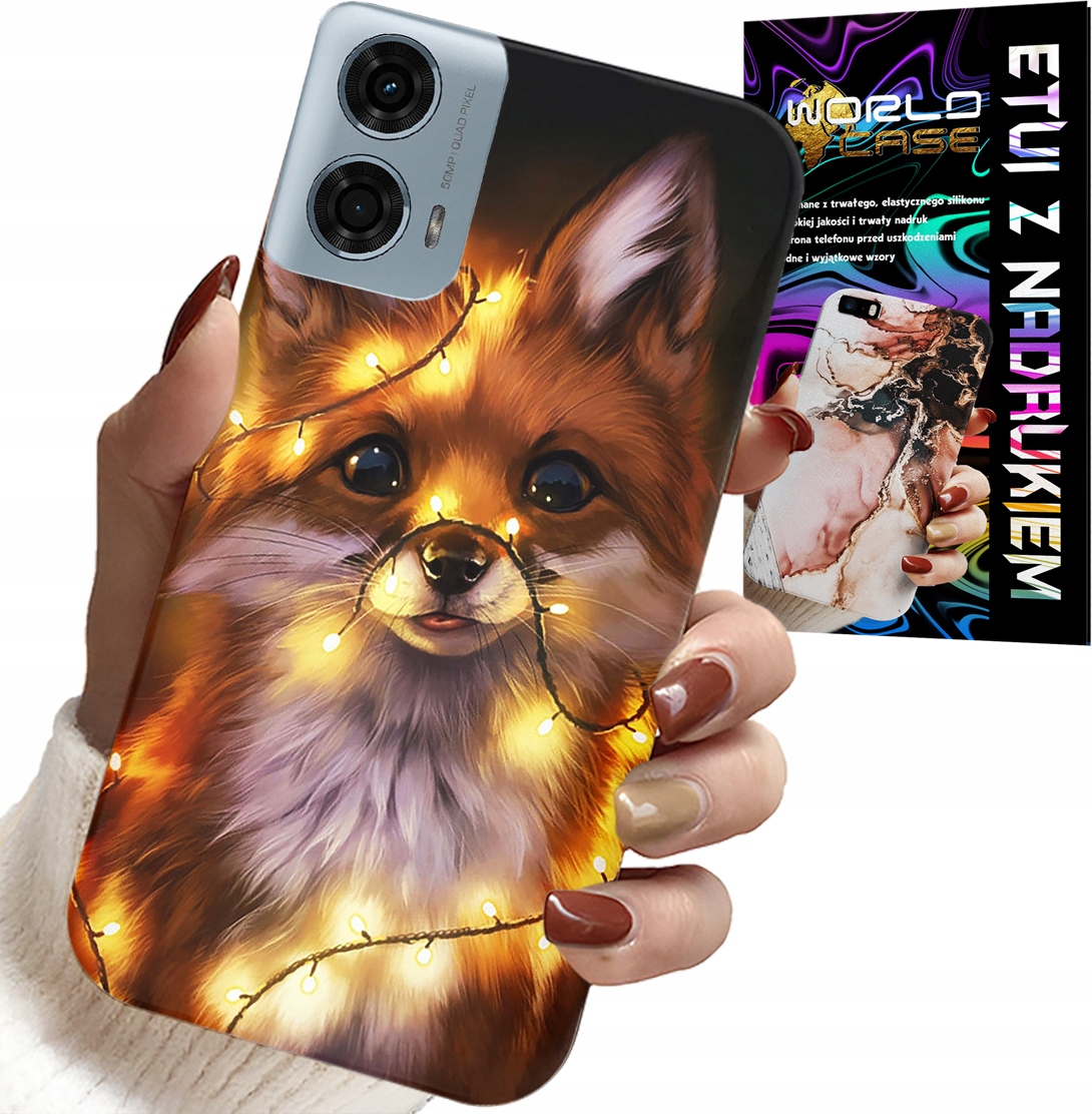 ETUI DO MOTOROLA G24 / G04 - SŁODKI LISEK ZWIERZĘTA LEŚNE CASE +FOLIA
