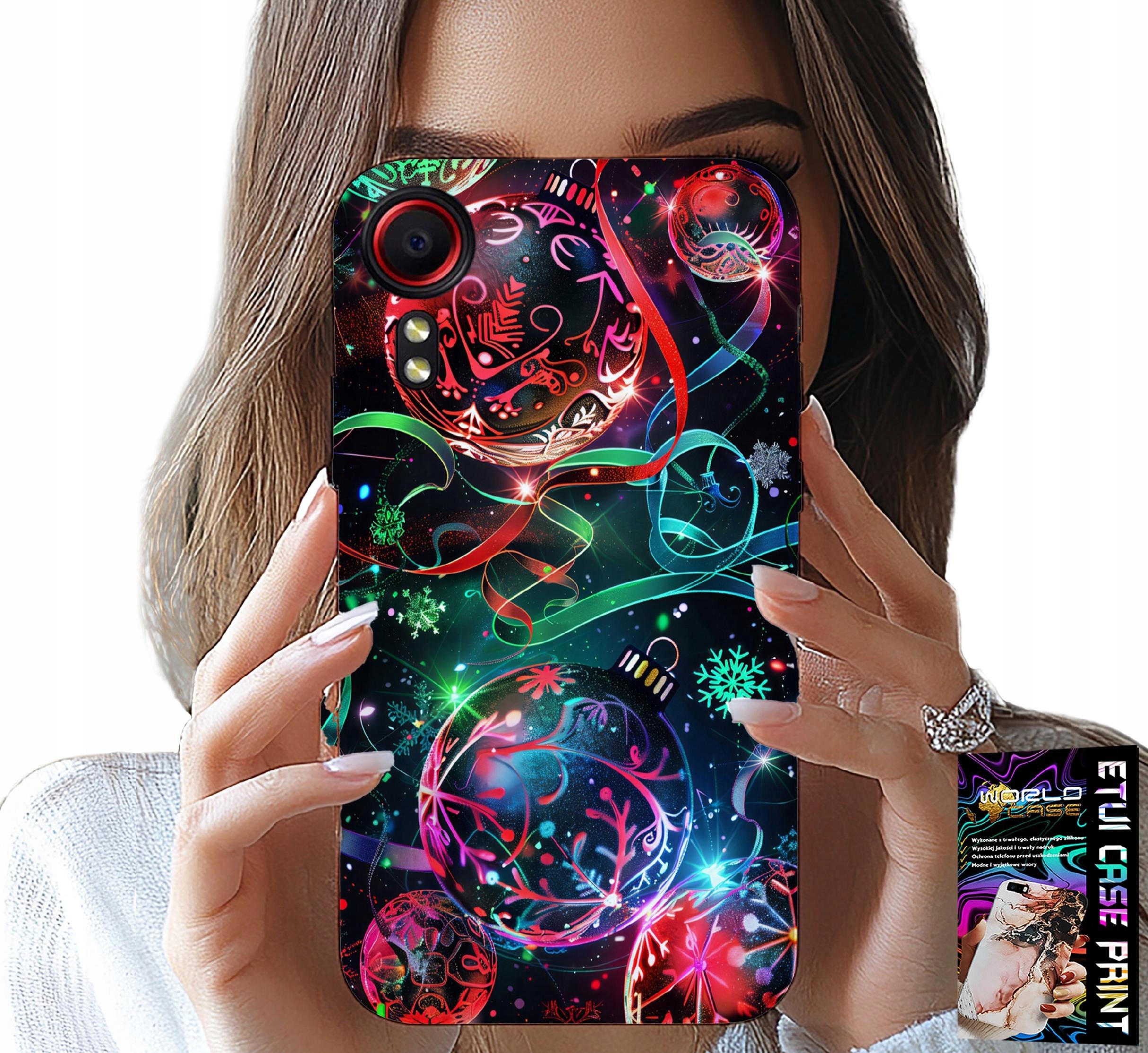 ETUI DO SAMSUNG GALAXY XCOVER 7 - ŚWIĄTECZNE BOMBKI, CHOINKA, CASE + FOLIA