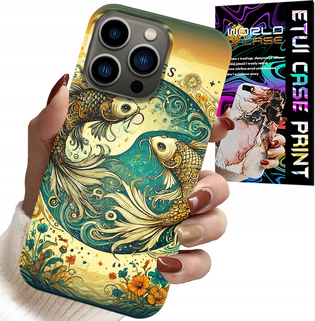 ETUI DO IPHONE 14 PRO MAX - ZNAK ZODIAKU, RYBA ASTRONOMIA + FOLIA