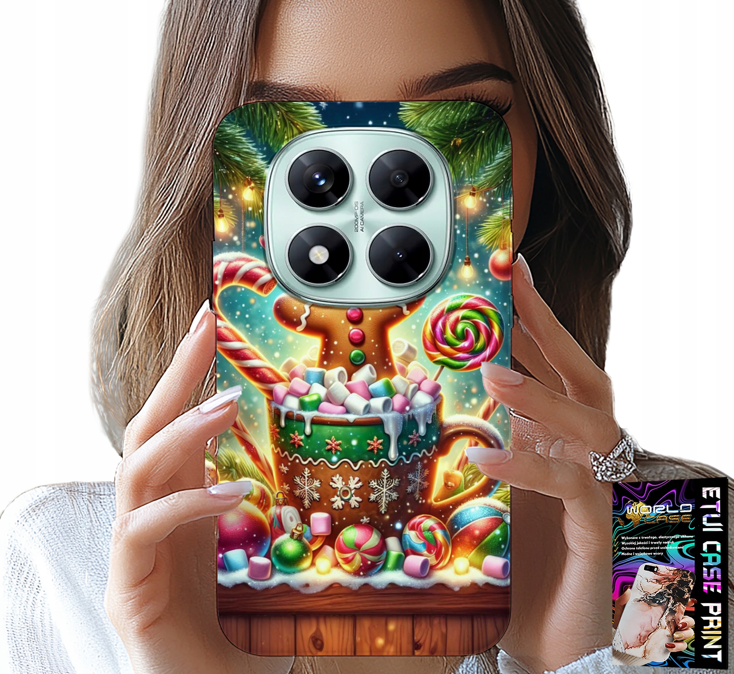 ETUI DO XIAOMI NOTE 14 PRO 5G - PIERNIK PIERNIKI ŚWIĄTECZNE WZORY +SZKŁO