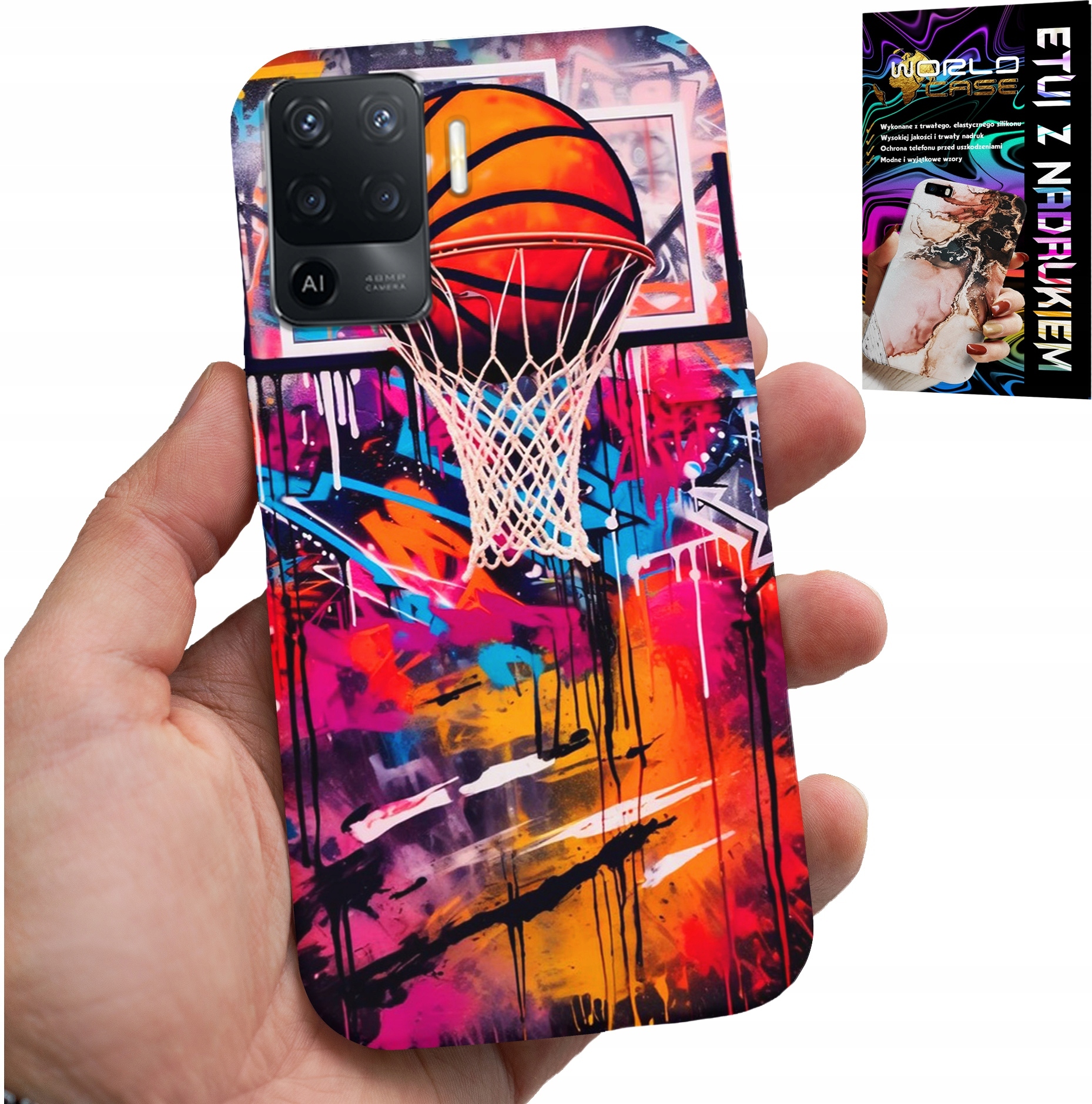 ETUI DO RENO 5 LITE / A94 4G - KOSZYKÓWKA NBA ULICZNE GRAFFITI KOSZ FAN