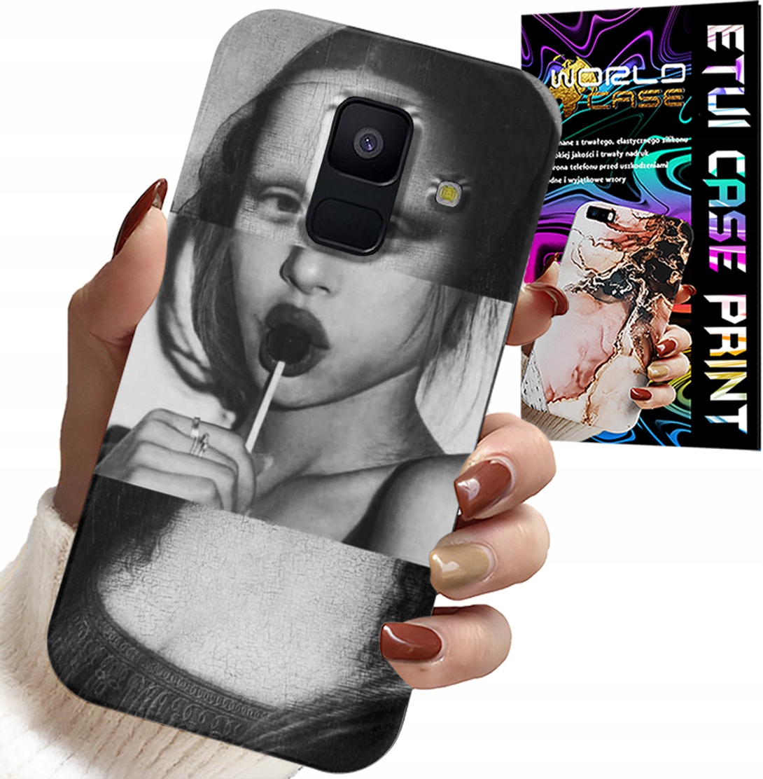 ETUI DO SAMSUNG A6 2018 - MONA LISA Z LIZAKIEM MODNE WZORY CASE