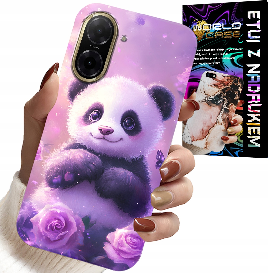 ETUI DO XIAOMI POCO X7 PRO 5G - SŁODKA PANDA WZORY DLA DZIECI + SZKŁO