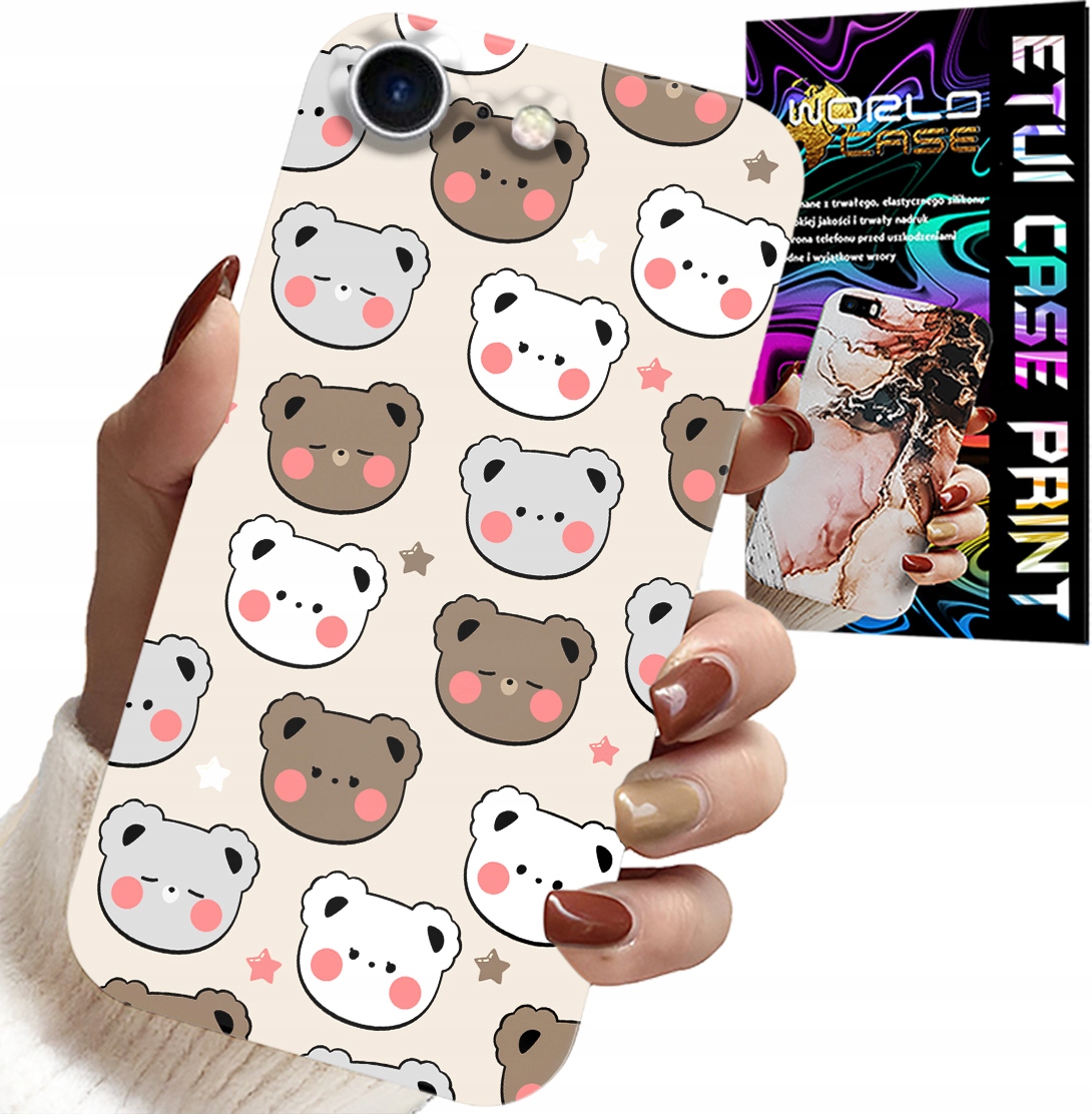 ETUI DO IPHONE SE / SE2 - MIŚ MISIE WZORY DLA NAJMŁODSZYCH + SZKŁO