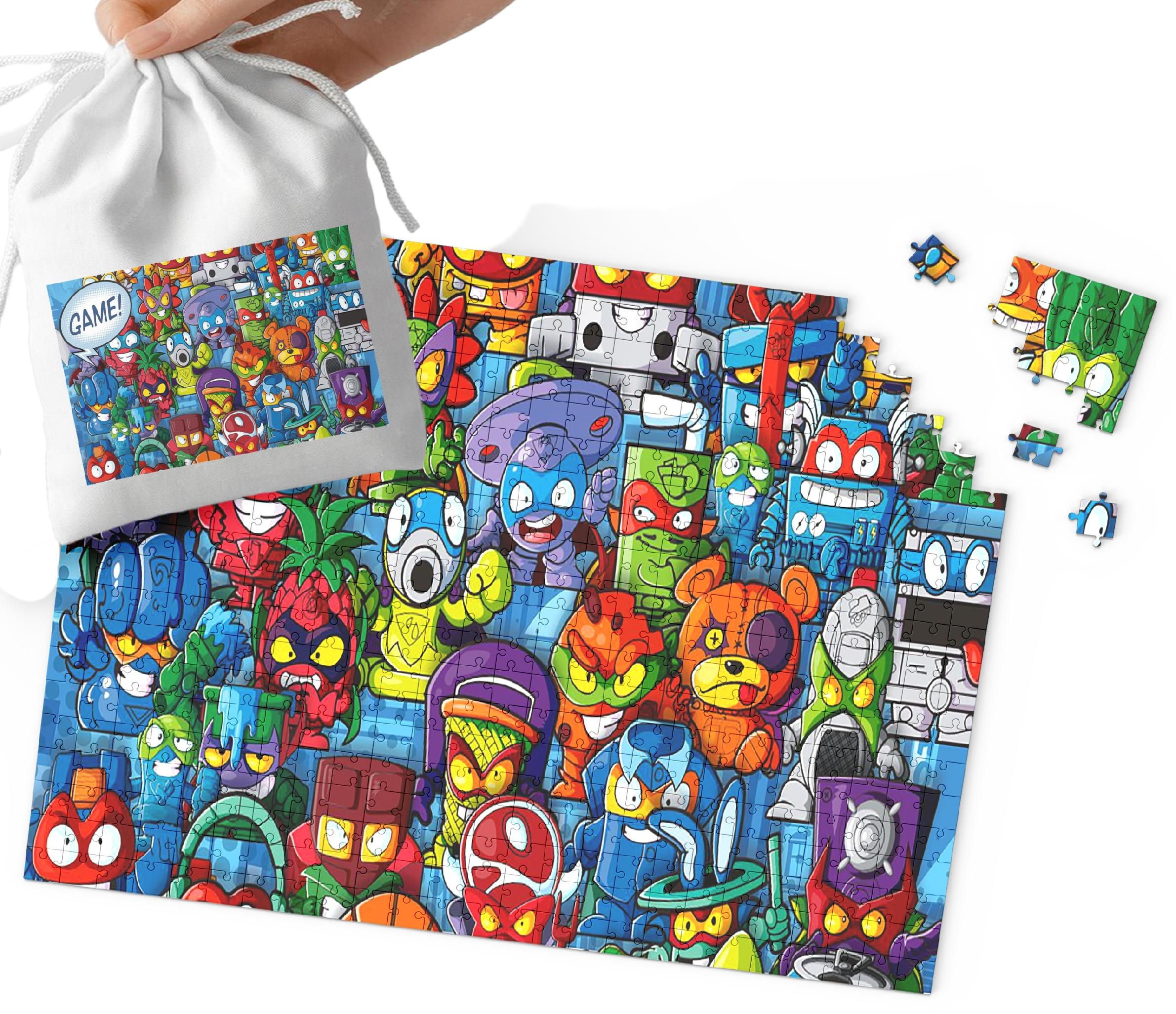 PUZZLE - SUPER ZINGSI WZORY Z BAJEK I GIER DLA DZIECI 70el + WORECZEK