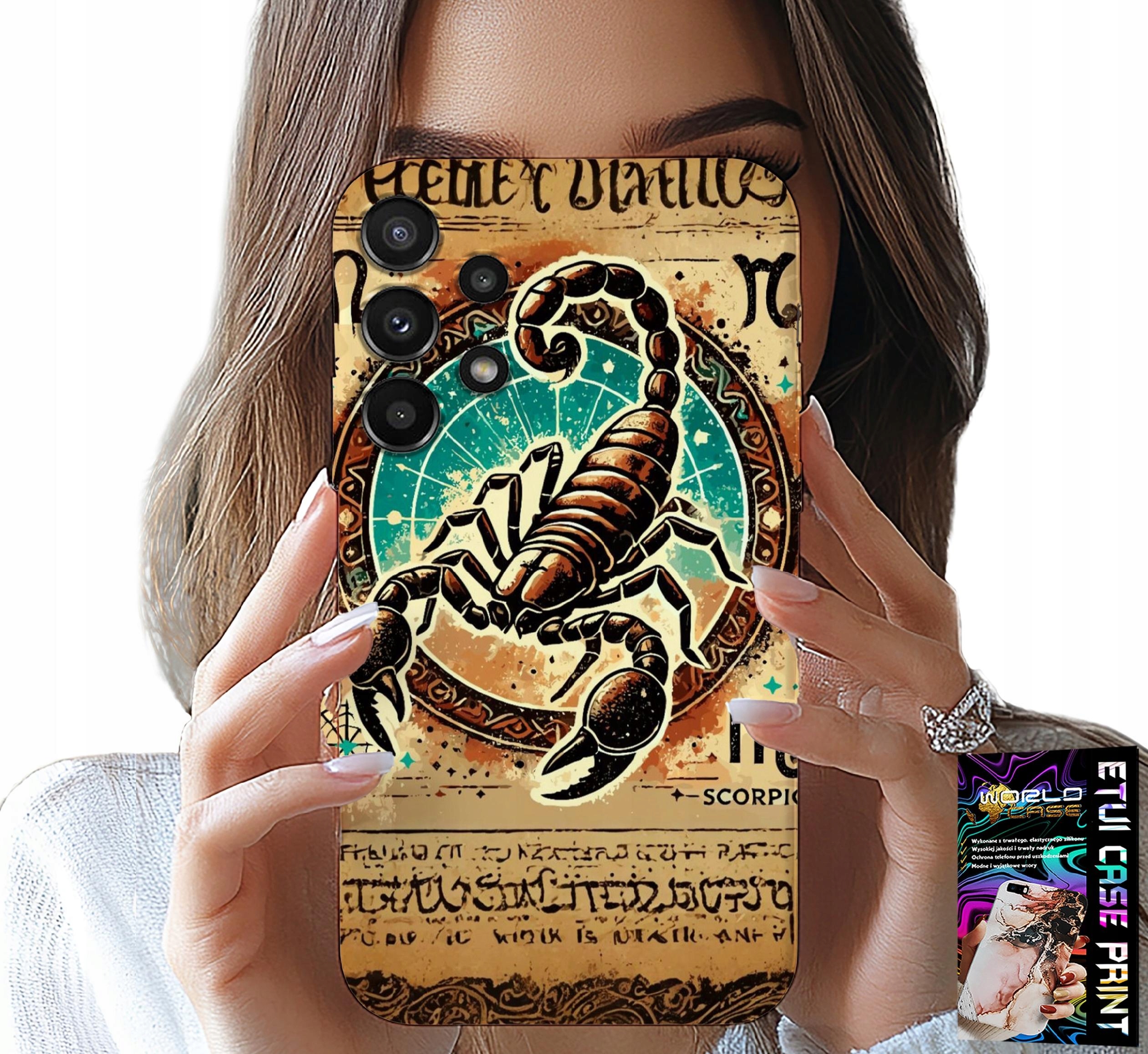 ETUI DO SAMSUNG GALAXY A32 4G - SKORPION ZNAK ZODIAKU ASTRONOMIA + FOLIA