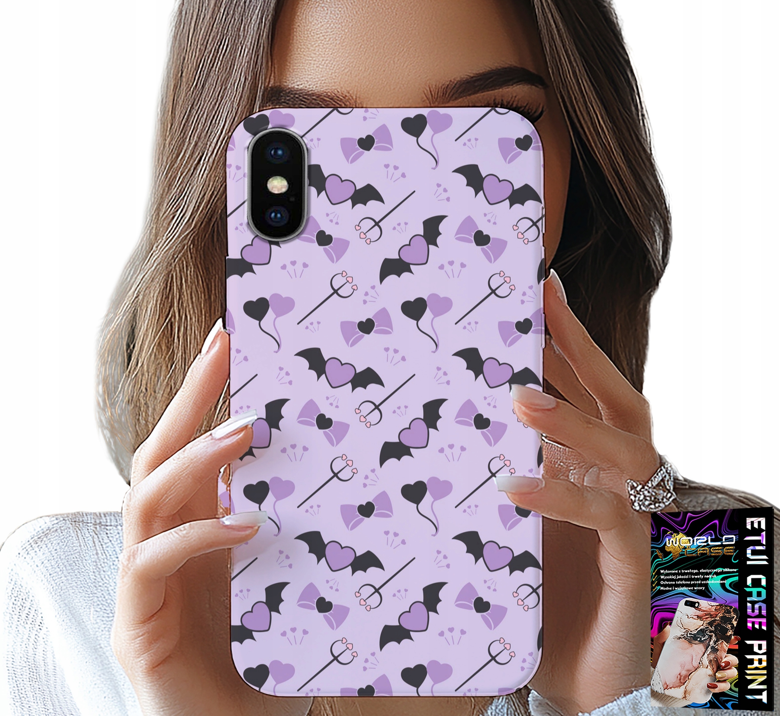 ETUI DO IPHONE XS MAX - MODNE WZORY WIDŁY SERCA KOKARDKI KOKARDA