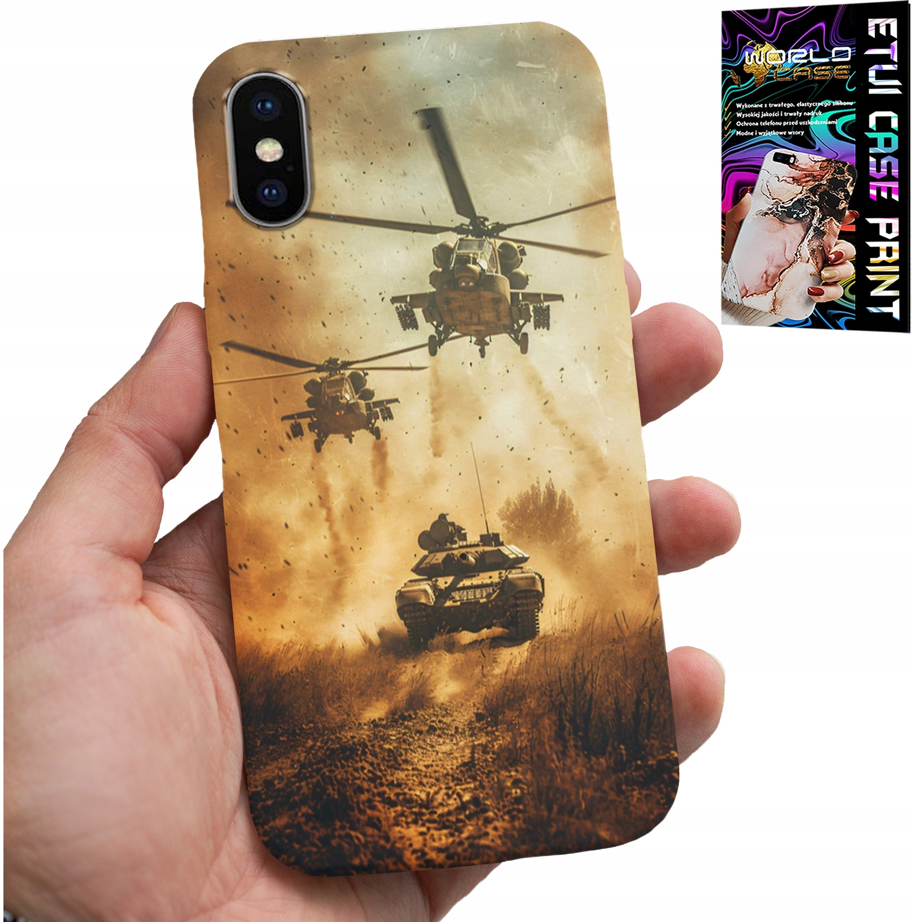 ETUI DO IPHONE XS MAX - HELIKOPTER WOJSKOWY CZOŁG MILITARIA CASE