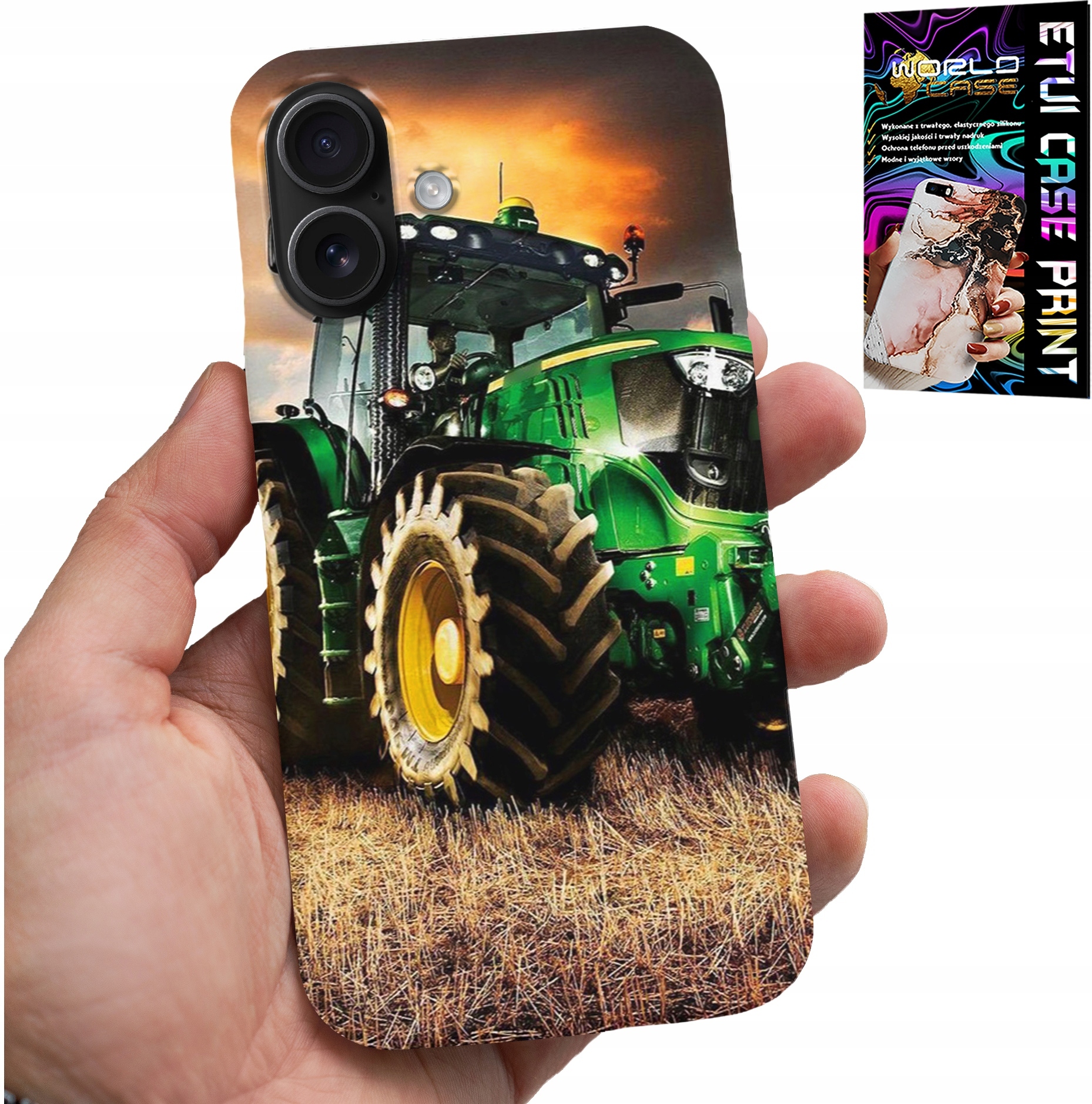 ETUI DO IPHONE 16 PLUS - TRAKTOR CIĄGNIK ROLNICZY FARMA + SZKŁO