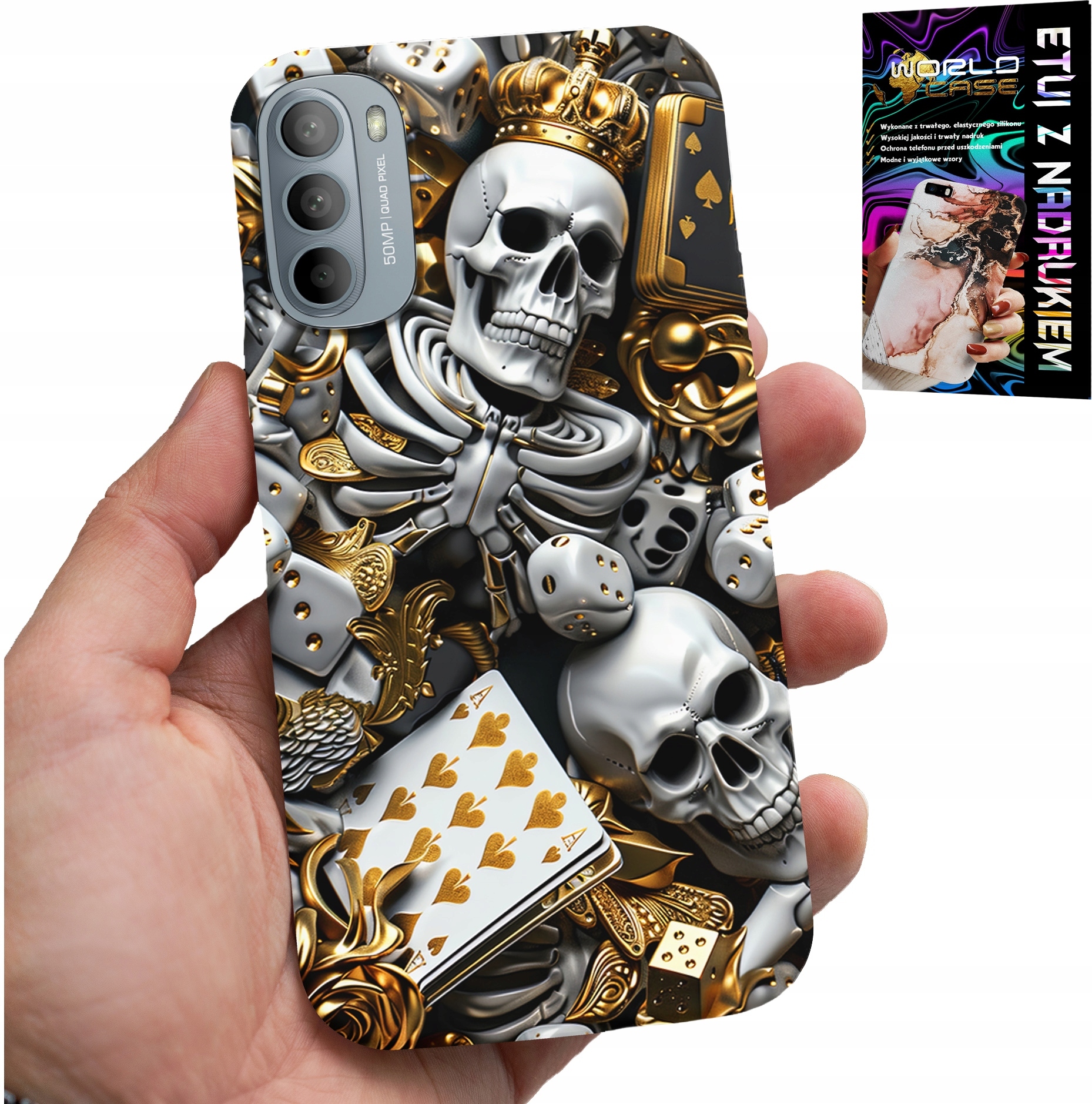 ETUI DO MOTOROLA G31 / G41 - KRÓL POKER KOŚCI AS WZORY DLA MĘŻCZYZN