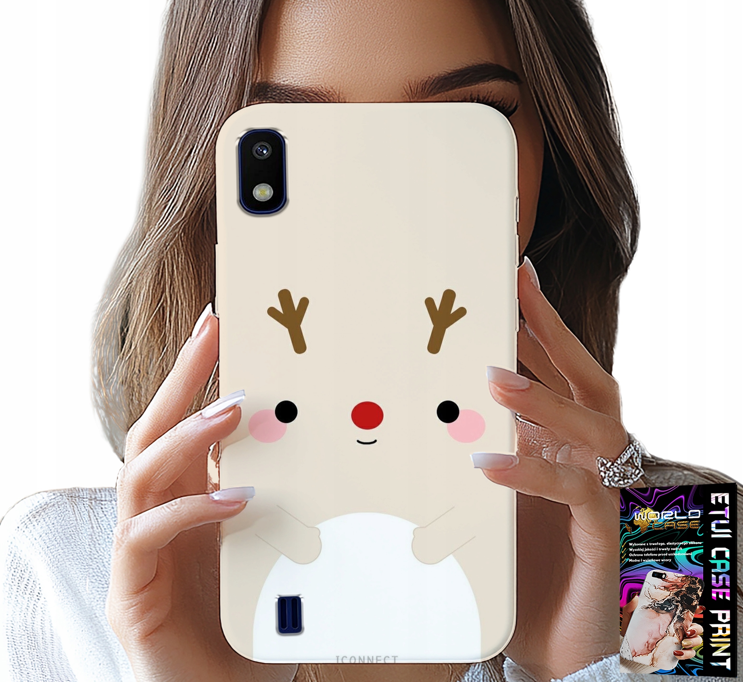 ETUI DO SAMSUNG A10 - RENIFEREK, RENIFER, ŚWIĄTECZNE WZORY