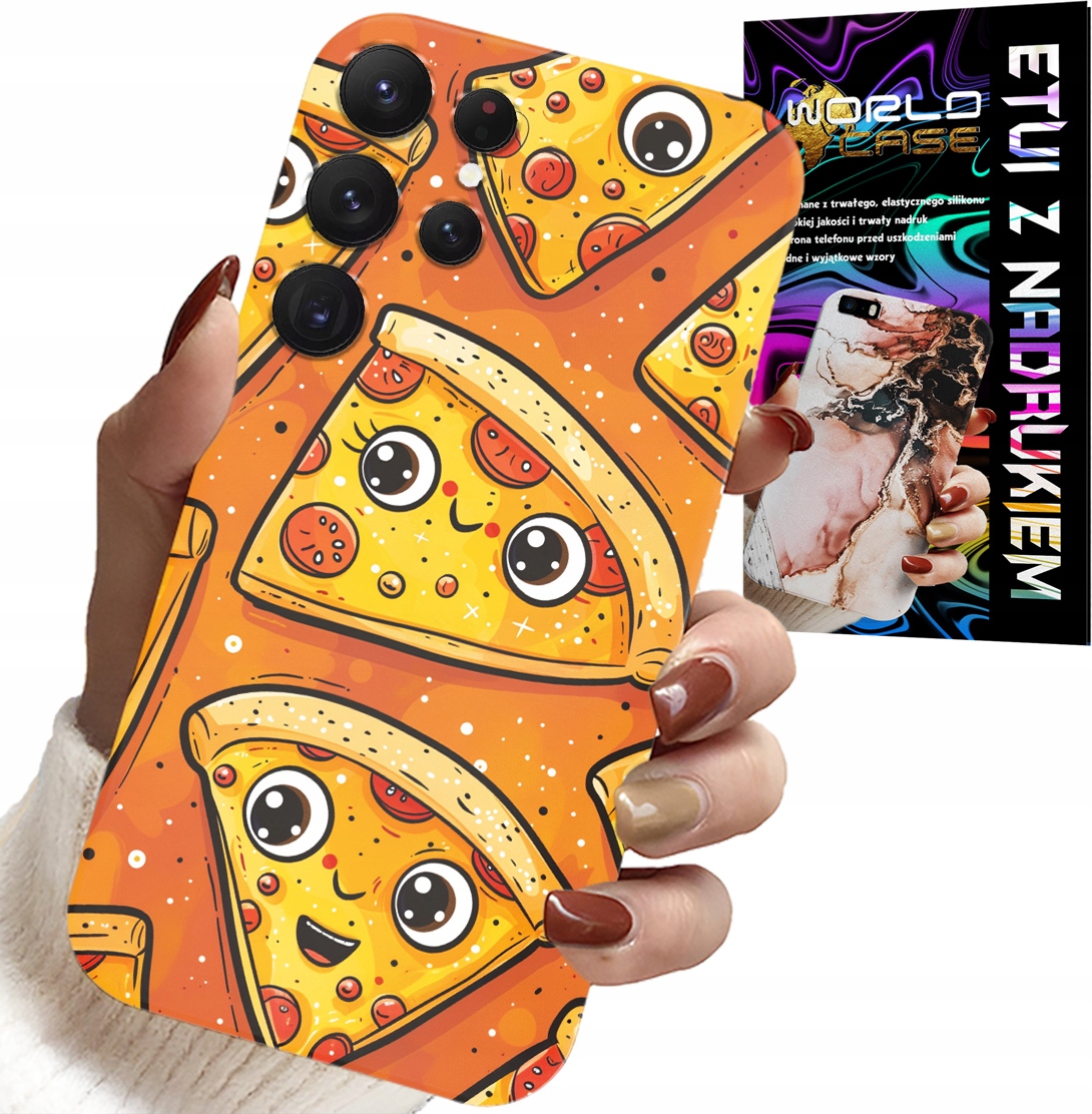 ETUI DO SAMSUNG GALAXY S22 Ultra - SŁODKIE UŚMIECHNIĘTE PIZZE CASE + FOLIA